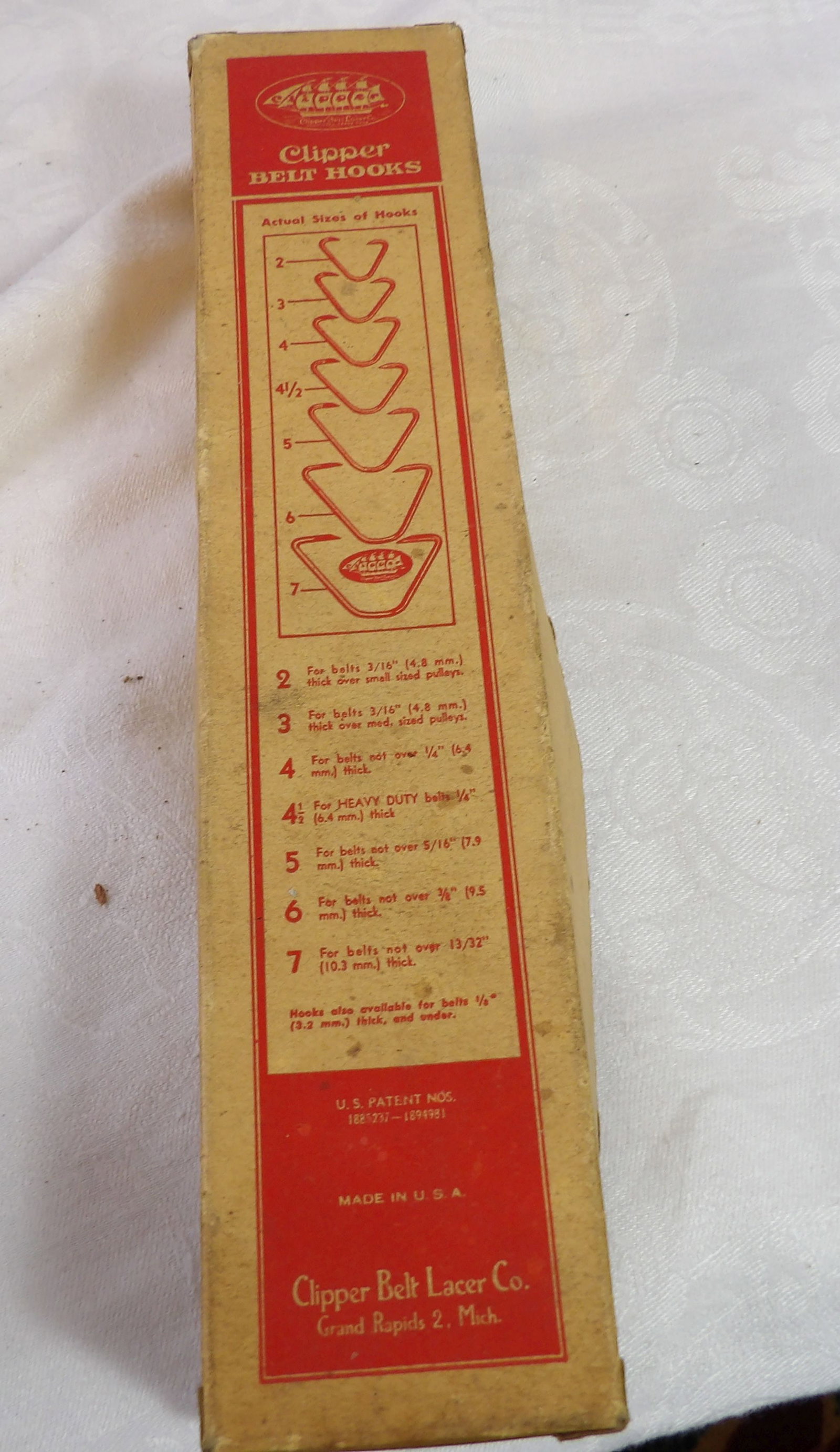 Clipper Belt Hooks: Clipper Belt Hooks in Original Box. All measurements approximate. Please see photos for condition and details. Selling as is from 04281.
