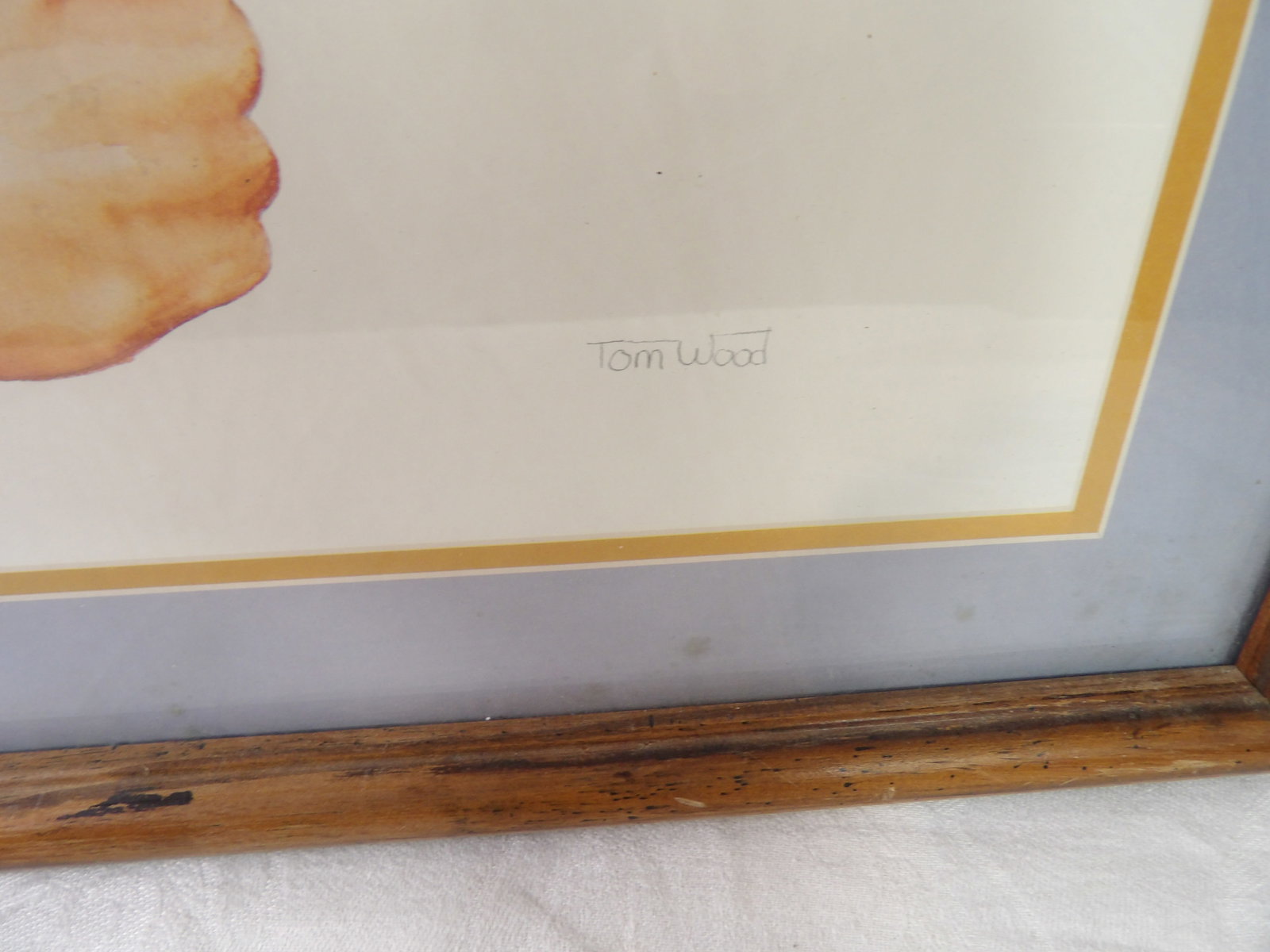 Framed Print of Clown: Vintage Tom Wood Framed Print of Clown, 17" X 22". All measurements approximate. Please see photos for condition and details. Selling as is from 04281.
