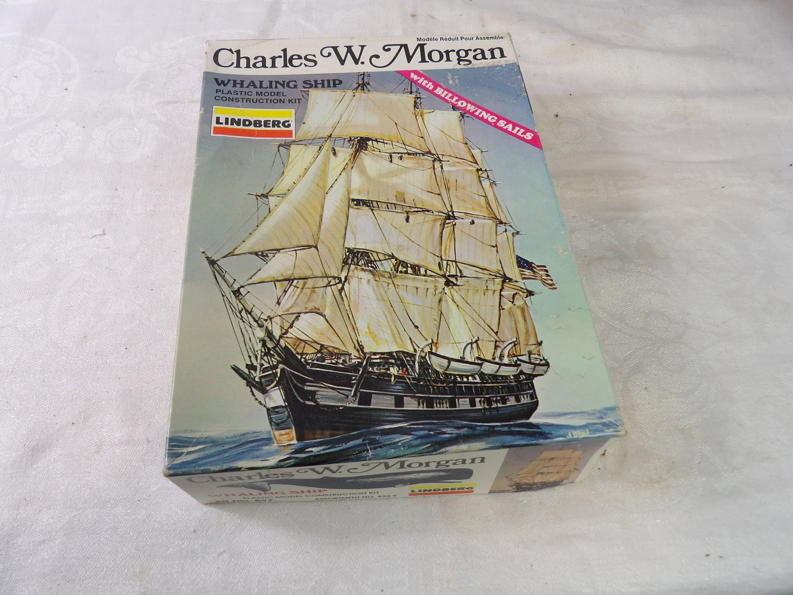 Chas. W. Morgan Whaling Ship Model Kit: Lindberg Charles W. Morgan Whaling Ship Plastic Model Kit, (Box open but appears complete. ) All measurements approximate. Please see photos for condition and details. Selling as is from 04281.
