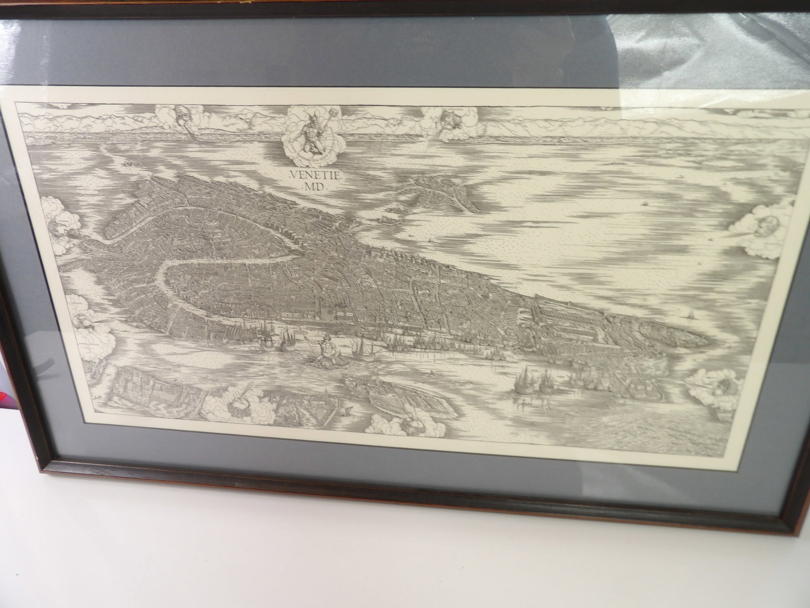 Framed Map of Venice, Italy: Framed Map of Venice, Italy, Labeled Venetie, MD. All measurements approximate. Please see photos for condition and details. Selling as is from 04281.
