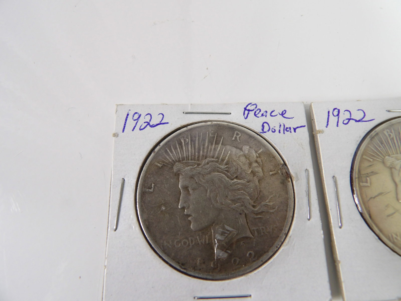 2 1922 Peace Dollars - 2