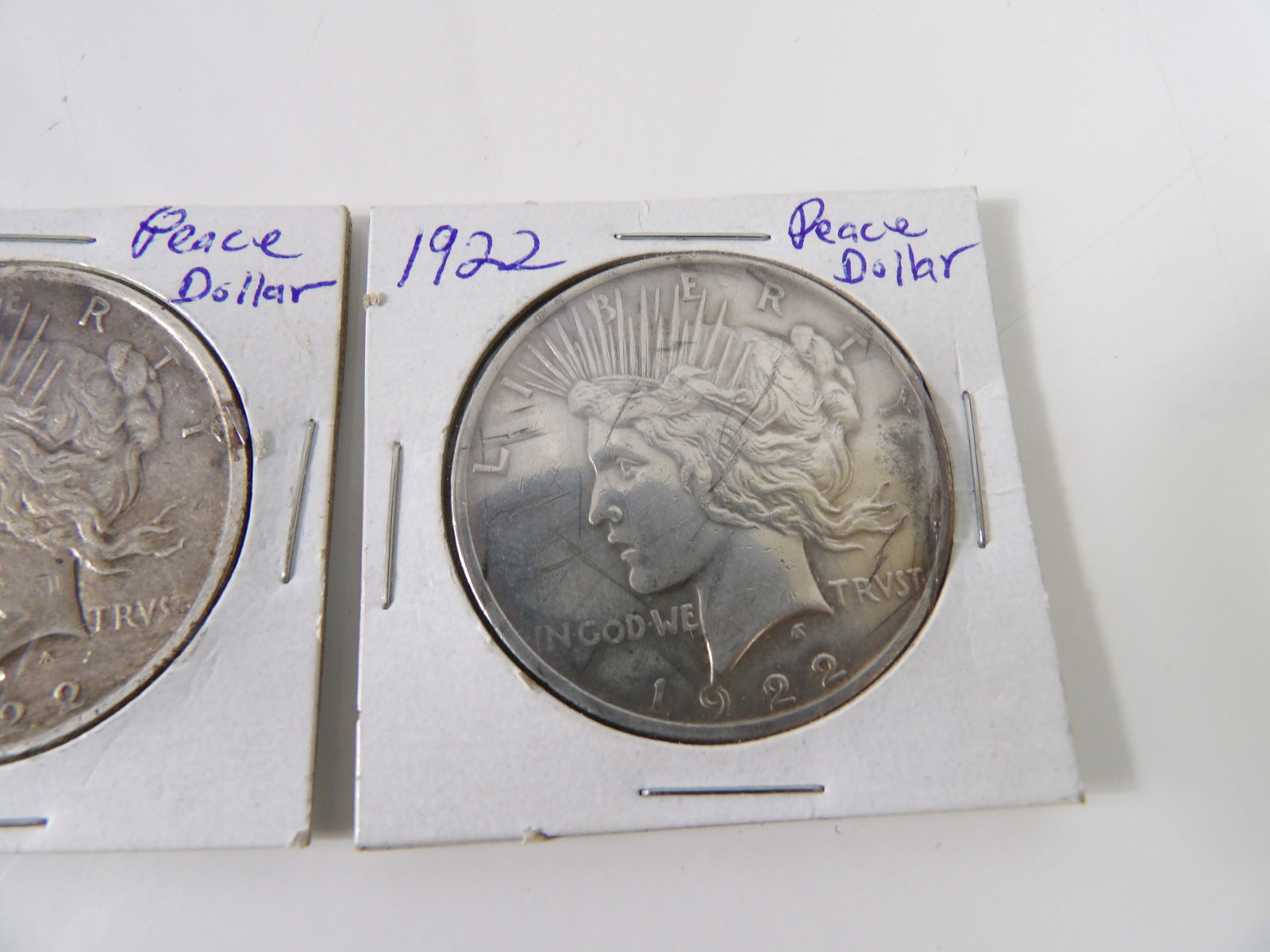 2 1922 Peace Dollars - 3