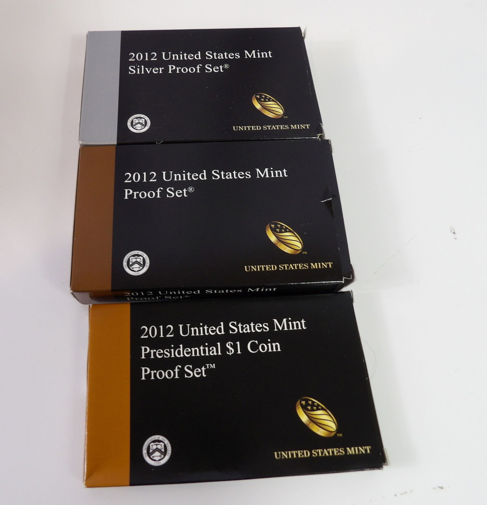 3 2012 U.S. Mint Sets, Silver Proof, Proof, and Presidential $1 Coin Proof (1 of 4)