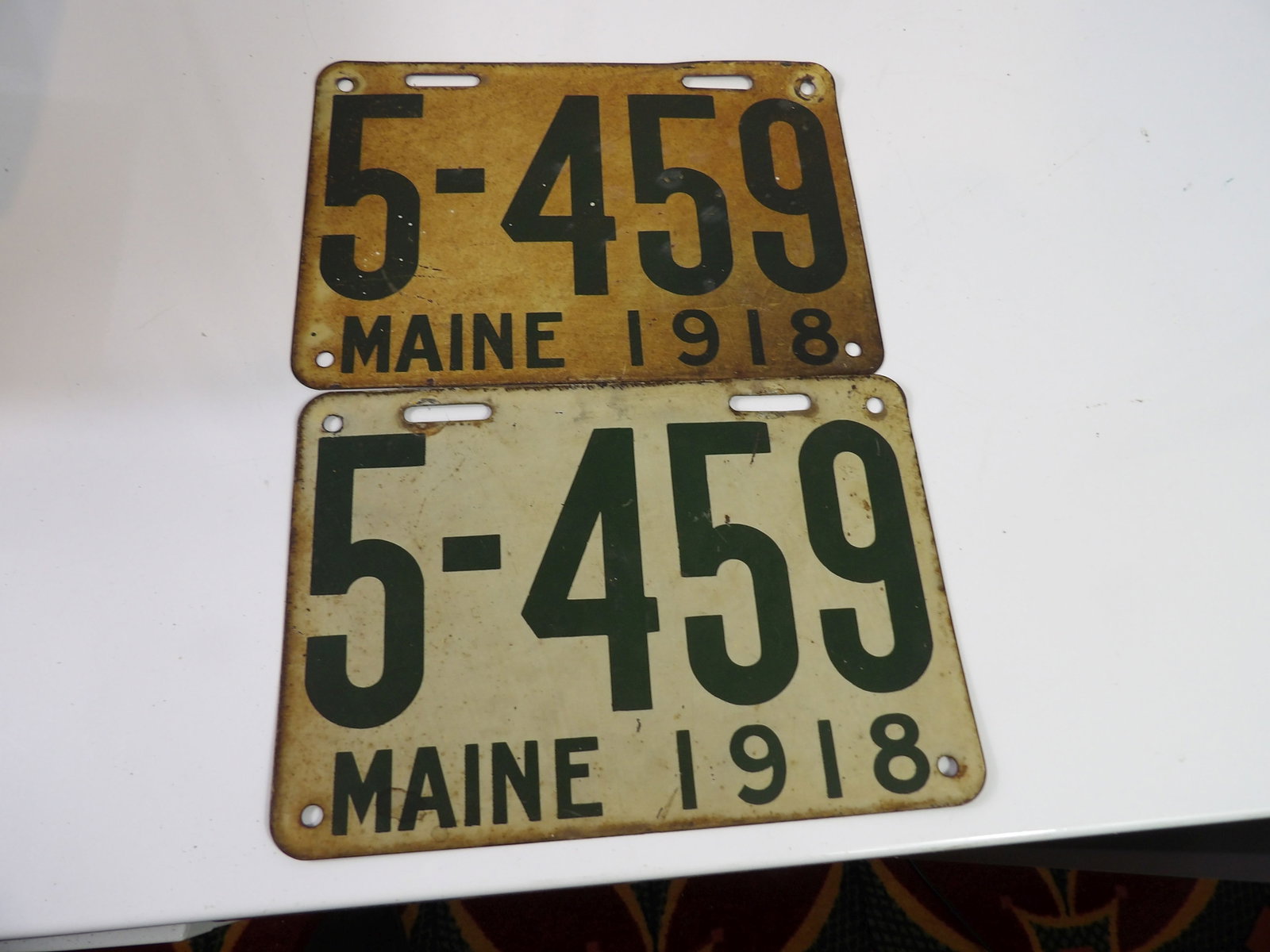 Pair of 1918 Maine License Plates (1 of 5)