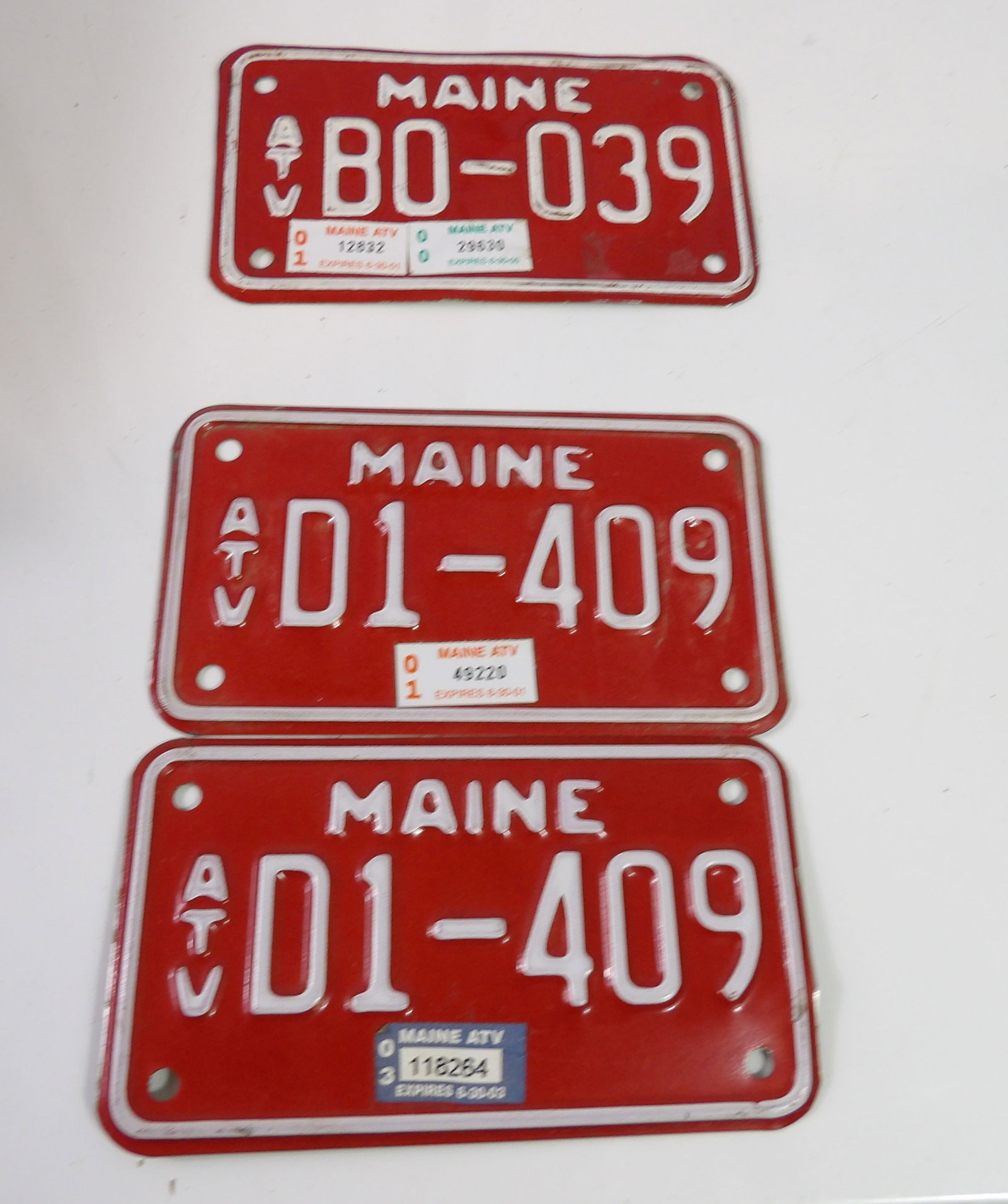 Pair And One Single Maine ATV License Plates (1 of 4)