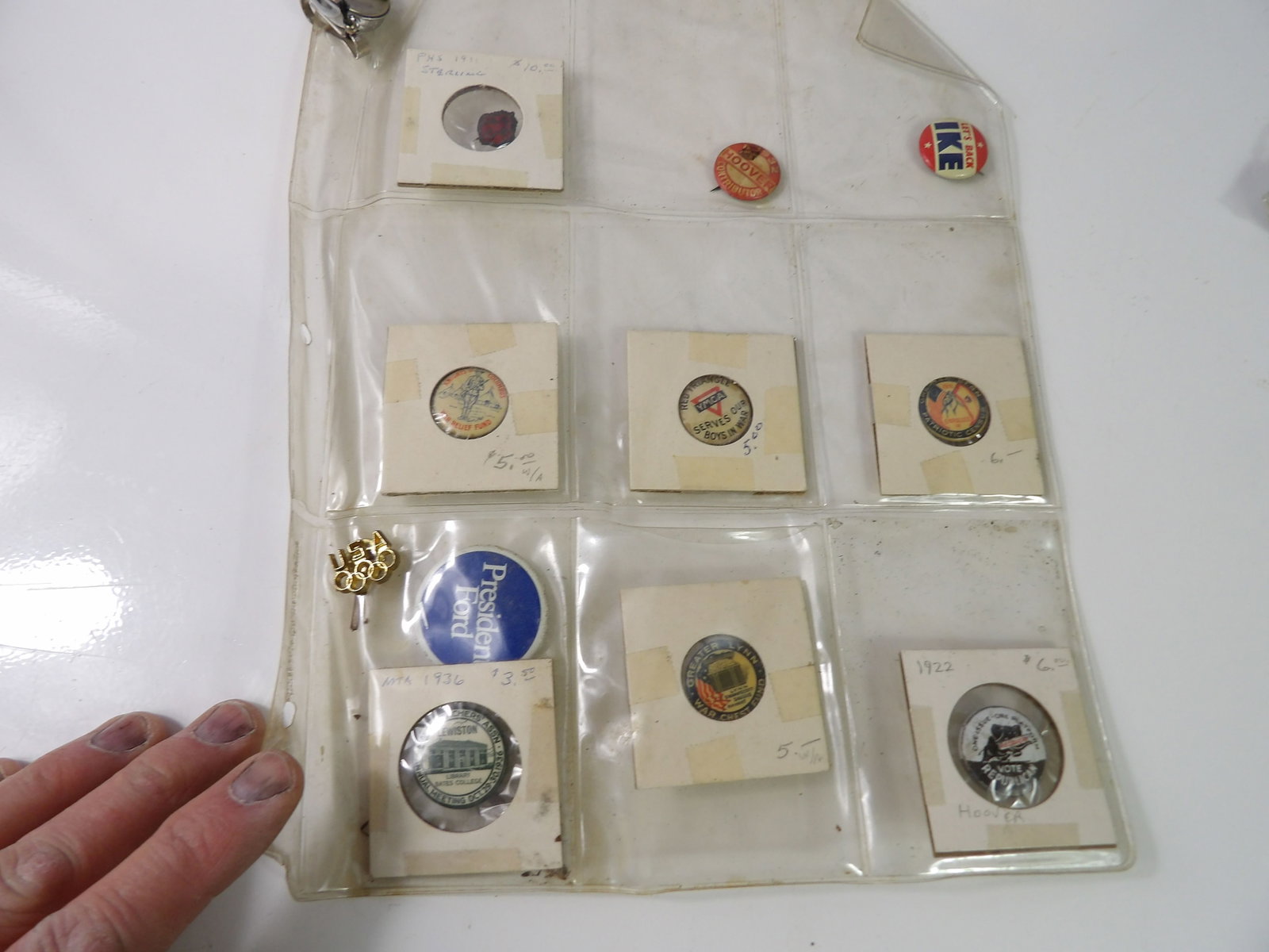 Collection of 1920's & 30's Political Pins and Buttons: Collection of Political Buttons and Pins, 1920's and 1930's. All measurements approximate. Please see photos for condition and details. Selling as is from 04281.