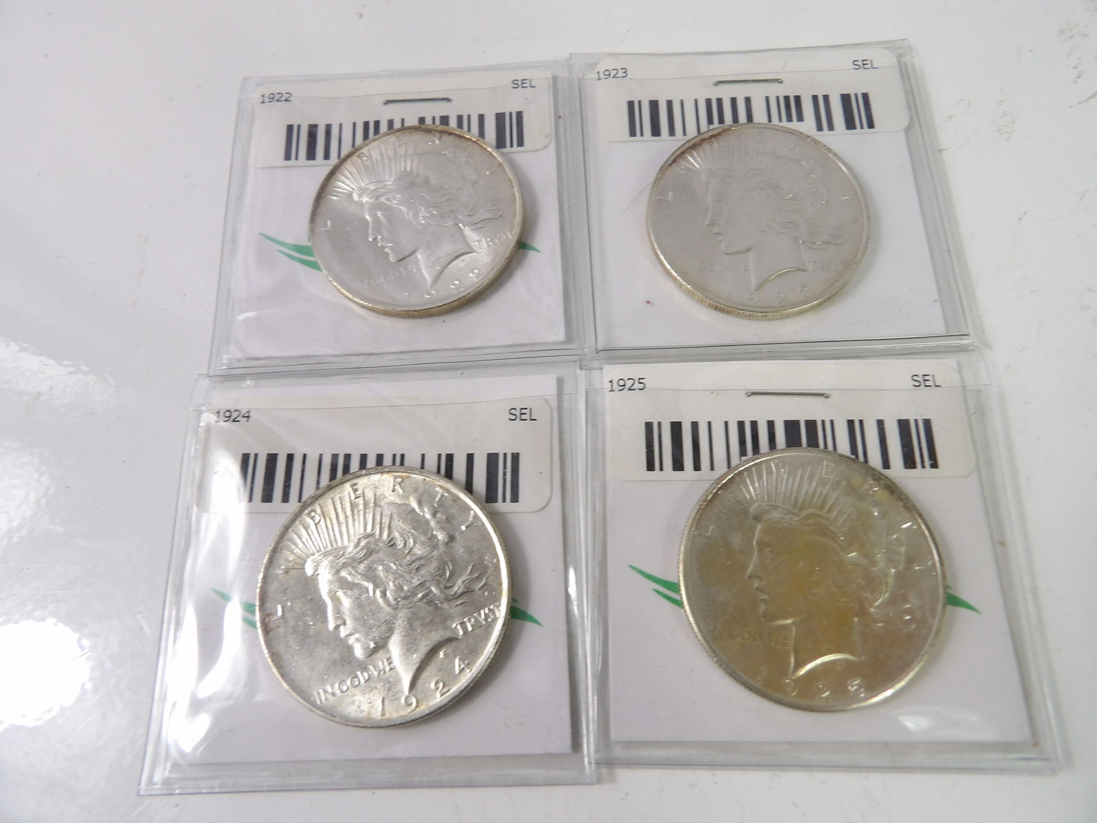 1922, 1923, 1924, & 1925 Peace Dollars (1 of 4)