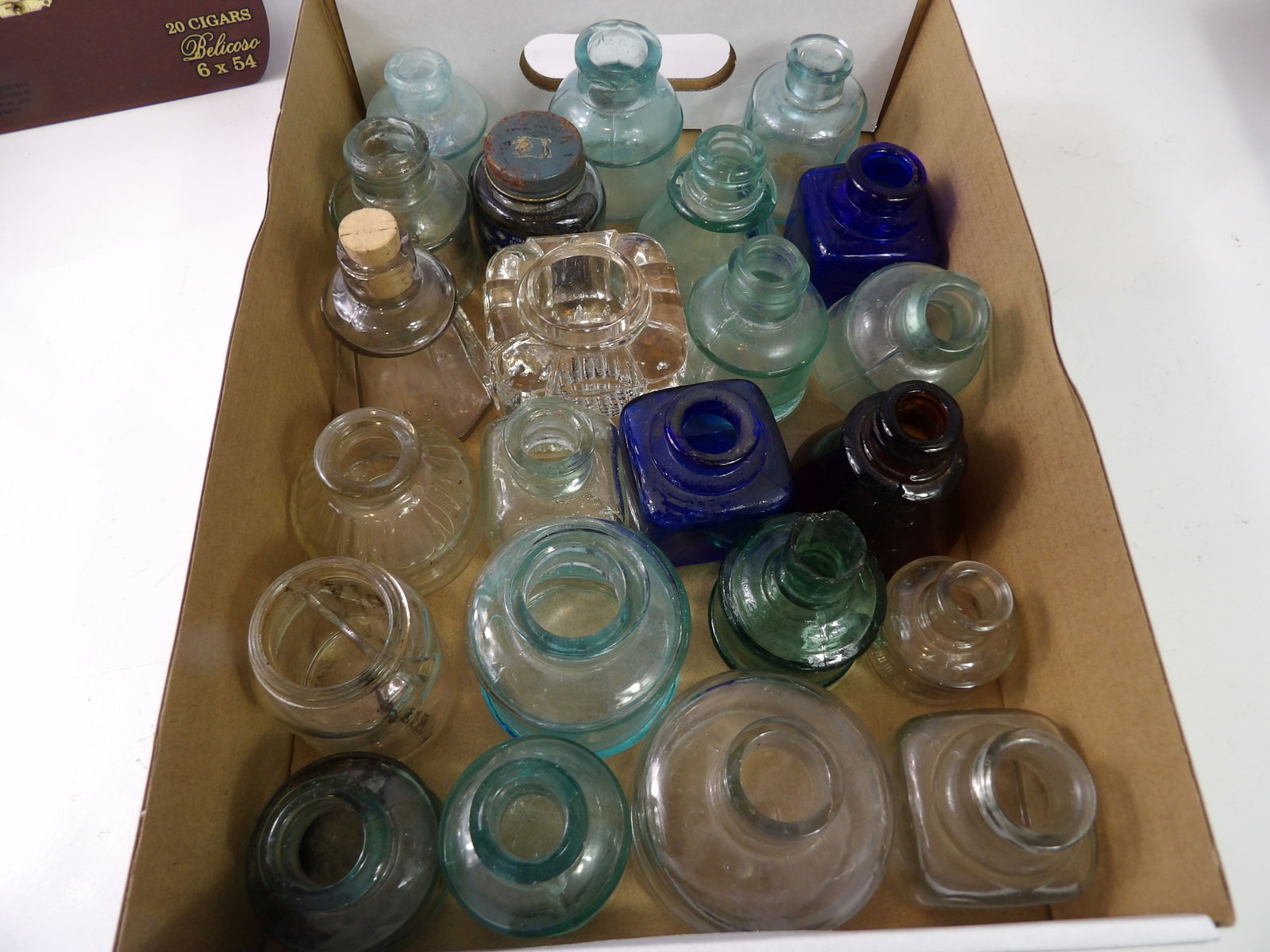 23 PCS.- Early Ink Bottles: Lot of 23 Early Ink Bottles. All measurements approximate. Please see photos for condition and details. Selling as is from 04281.
