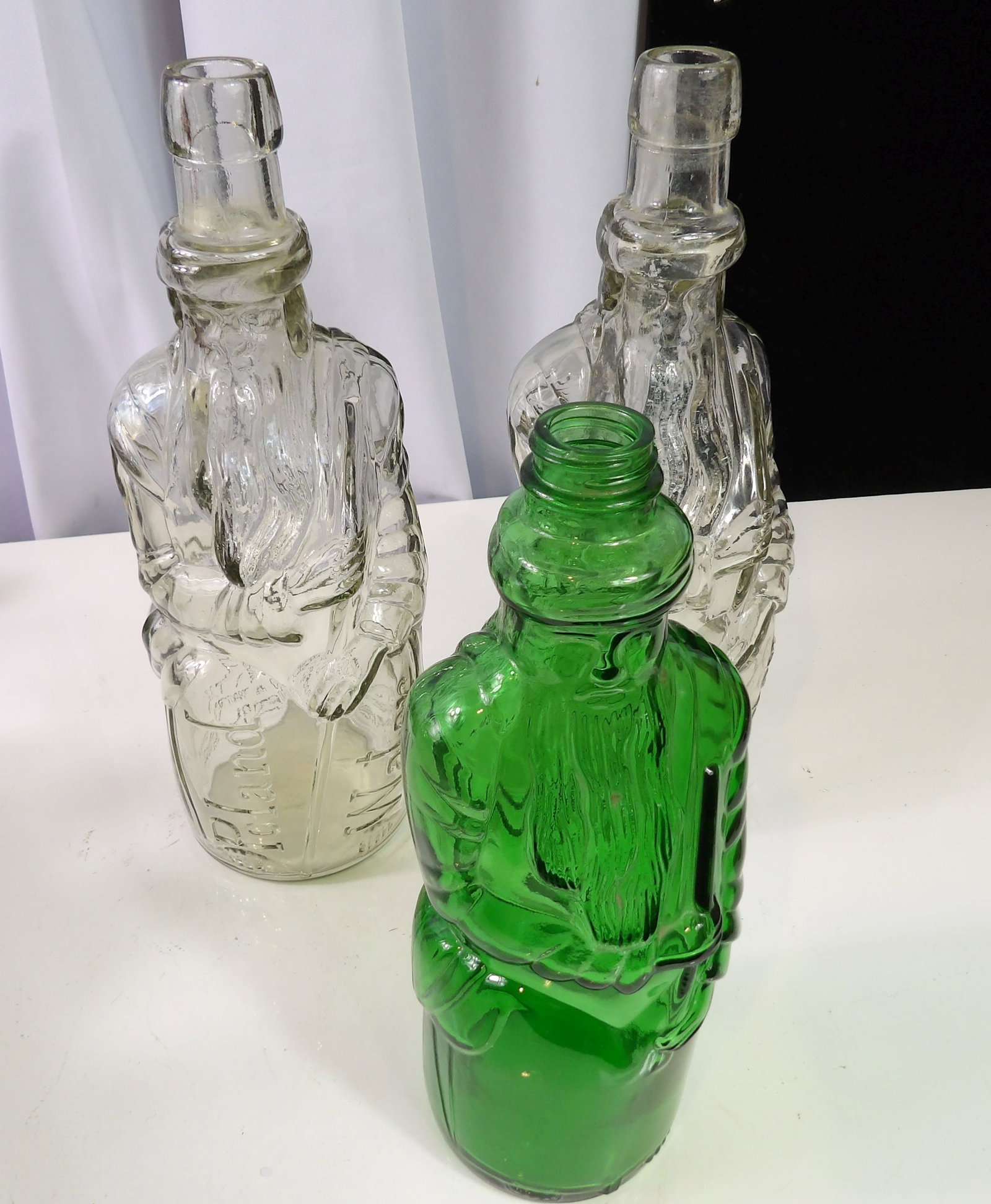 3 PCS.-Poland Spring Bottles, Likely Not Original: Lot of 3 Poland Spring Bottles, Likely Not Original. All measurements approximate. Please see photos for condition and details. Selling as is from 04281.