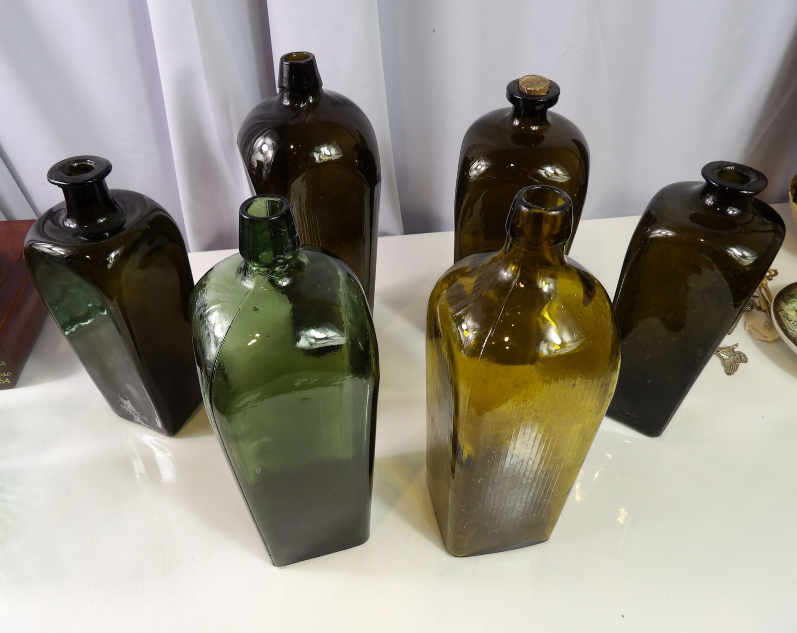 6 Early Gin Bottles: Collection of 6 Early Gin Bottles, Excellent Condition. All measurements approximate. Please see photos for condition and details. Selling as is from 04281.