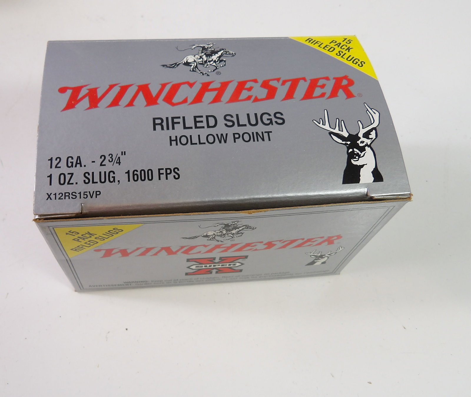 1 Box 12 Gauge 2 3/4" 1 oz. Rifled Slugs: 1 Box, 12 Gauge 2 3/4", 1 oz. Rifled Slugs. All measurements approximate. Please see photos for condition and details. Selling as is from 04281.