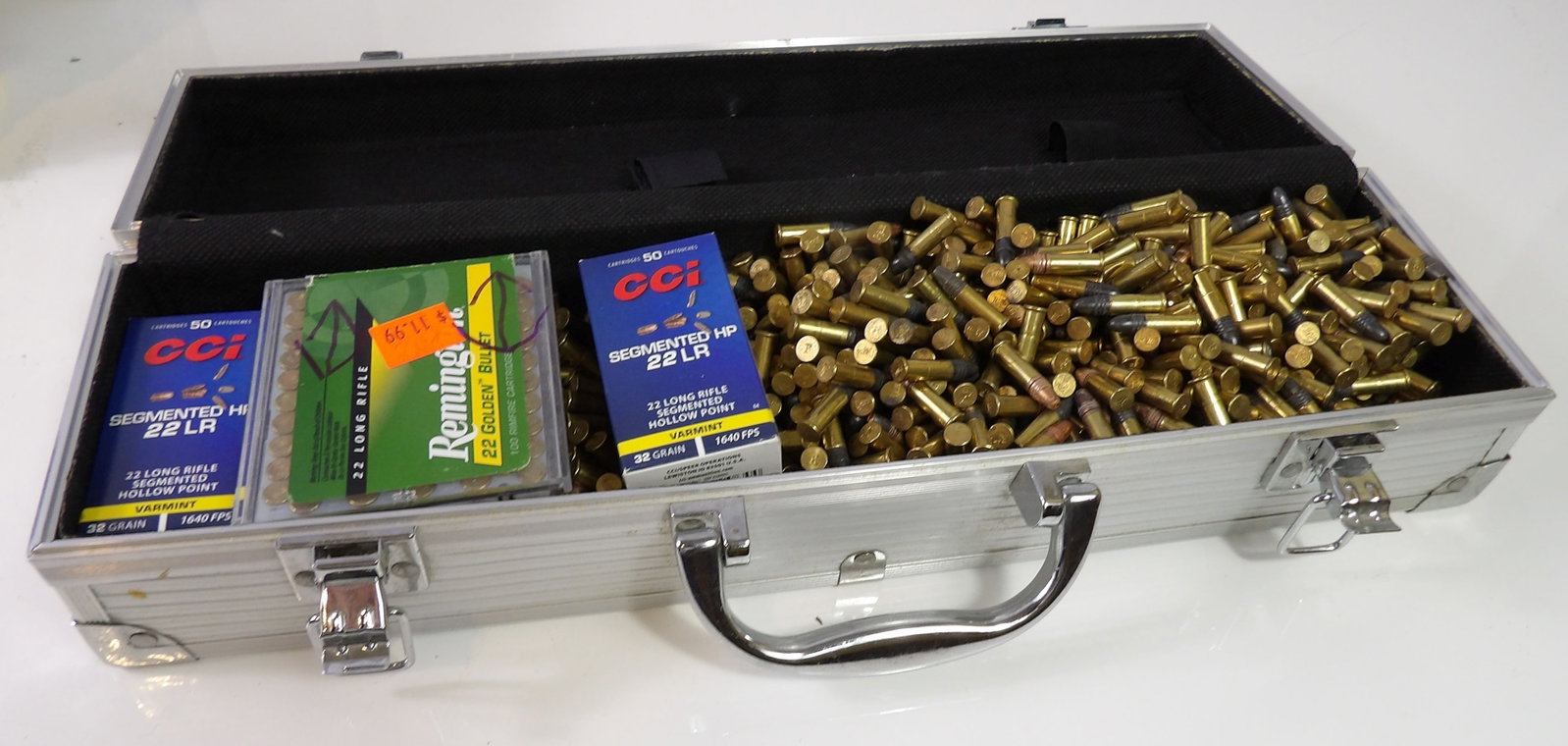Large Lot of 22 Long Rifle Bullets with Metal Case: Large Lot of 22 Long Rifle Bullets with Metal Case. All measurements approximate. Please see photos for condition and details. Selling as is from 04281.