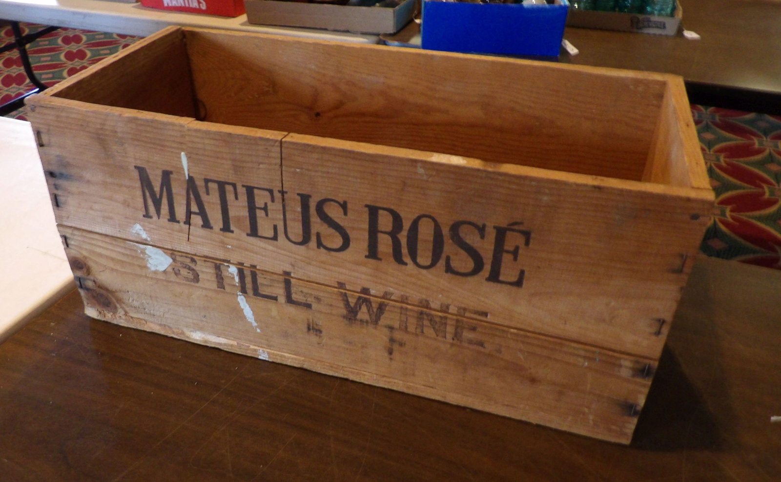 Vintage Mateus Rose Still Wine Wooden Crate: Vintage Mateus Rose Still Wine Wooden Case. All measurements approximate. Please see photos for condition and details. Selling as is from 04281.