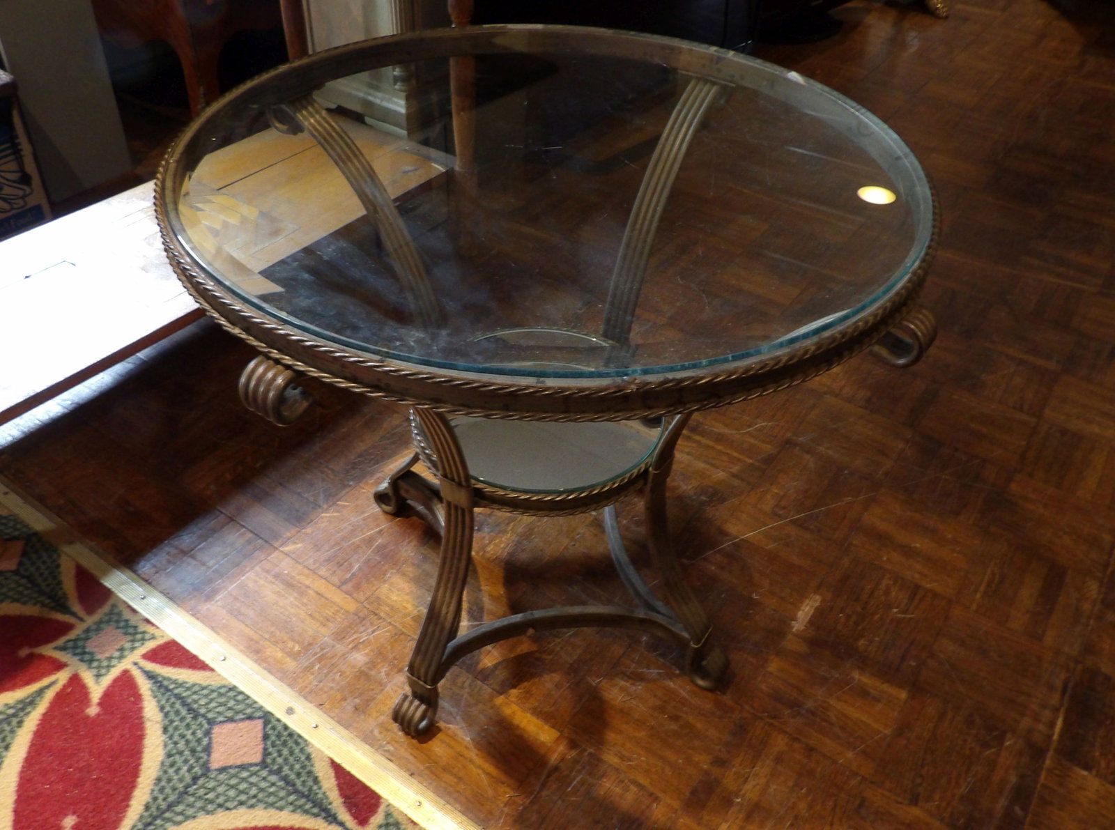 Contemporary Iron & Glass Side Table (1 of 4)
