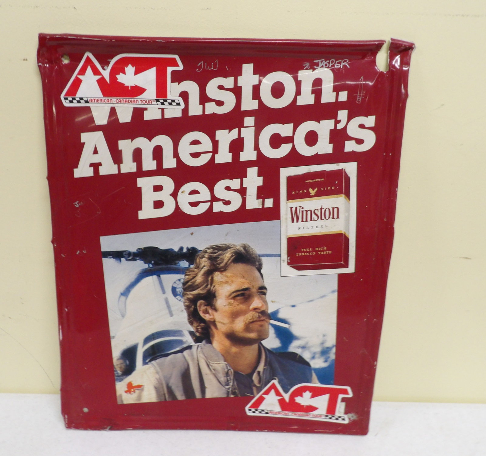 Early Tin Winston Act Racing Sign (1 of 3)