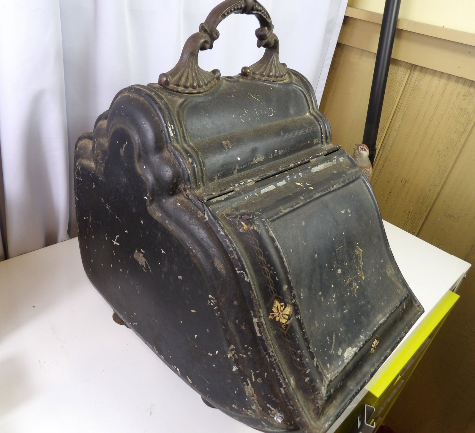 Antique Coal Scuttle Box - 4