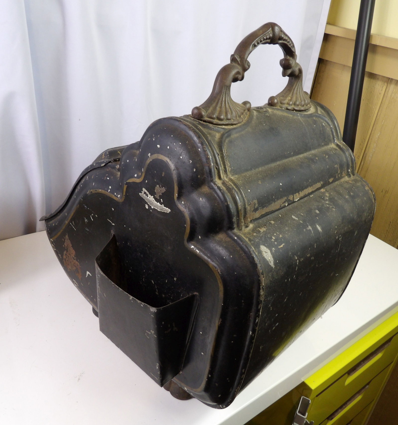 Antique Coal Scuttle Box - 5