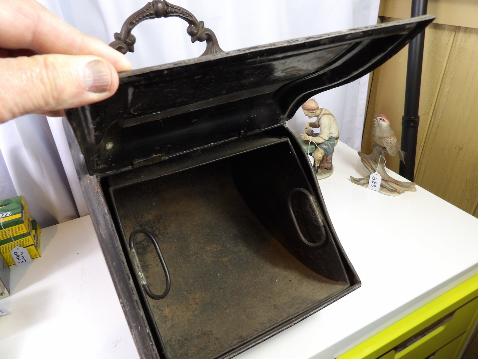 Antique Coal Scuttle Box - 6