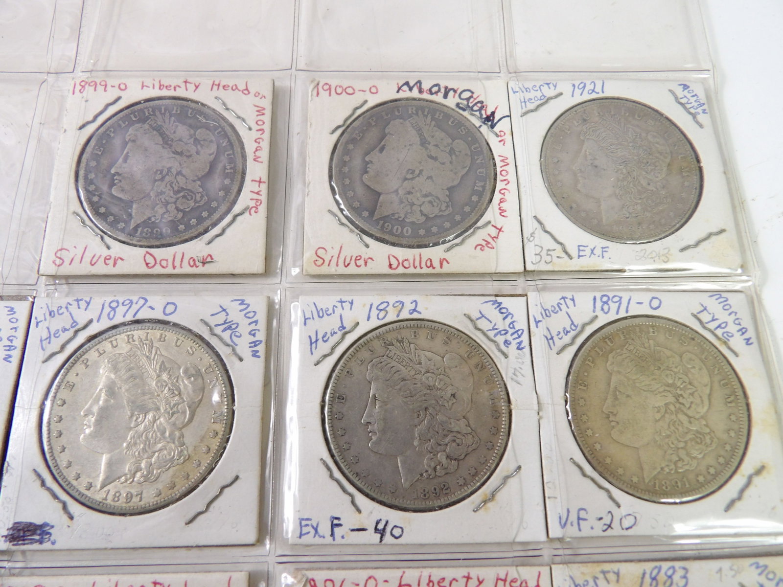 14 PCS.- Early Morgan Dollars - 2