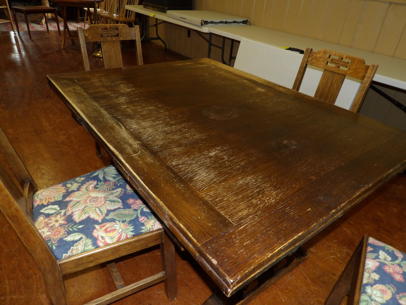 Solid Oak Draw-Leaf Dining Table - 7