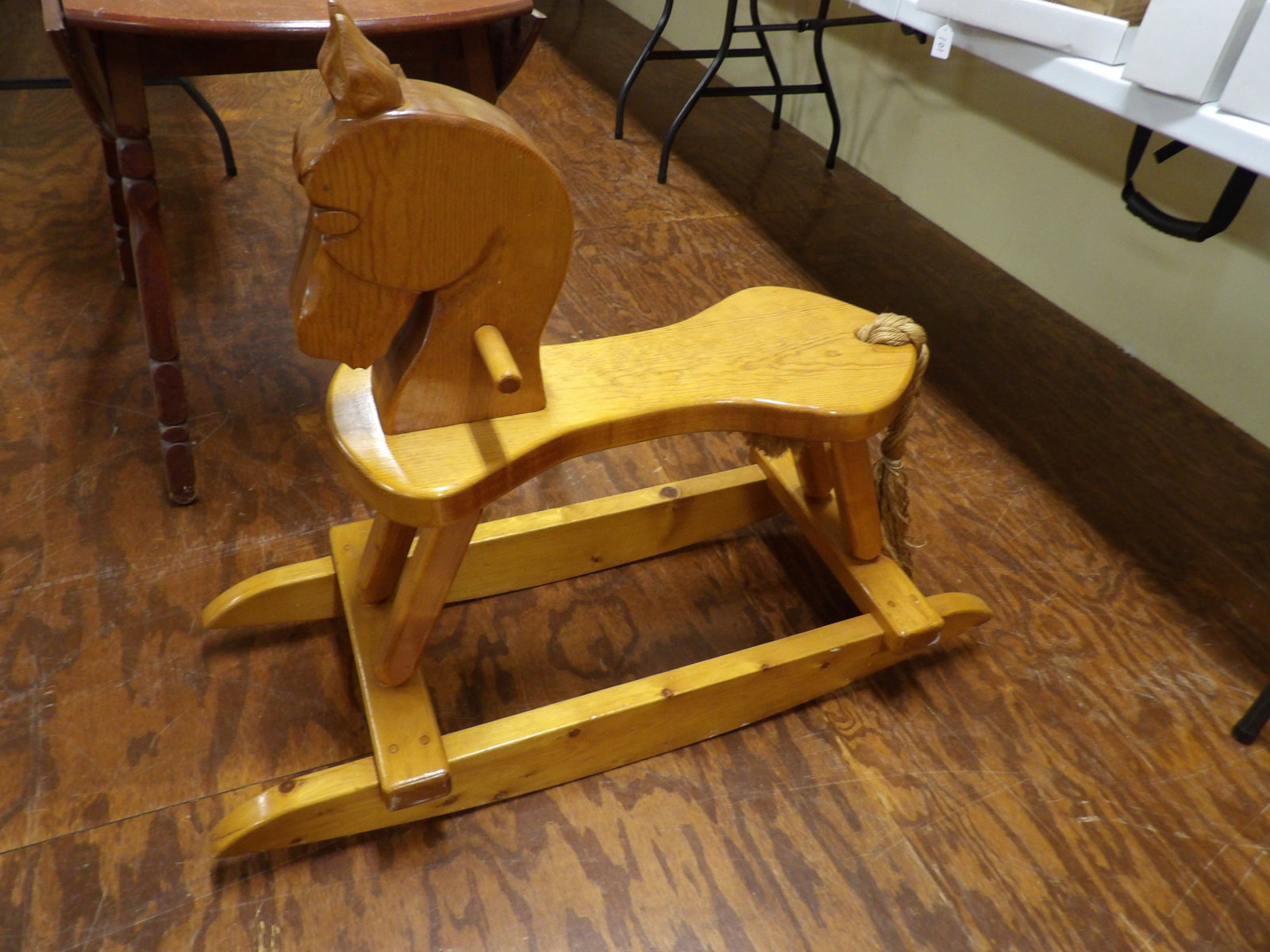 Vintage Rocking Horse: Vintage Pine Rocking Horse. In Excellent Condition. Hand Made, One of a Kind. All measurements approximate. Please see photos for condition and details. Selling as is from 04281.