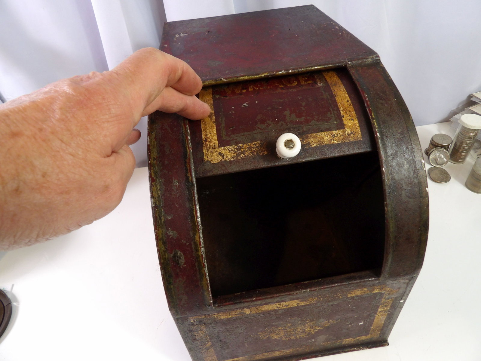 Antique W. Mace Tea/Coffee Bin - 2
