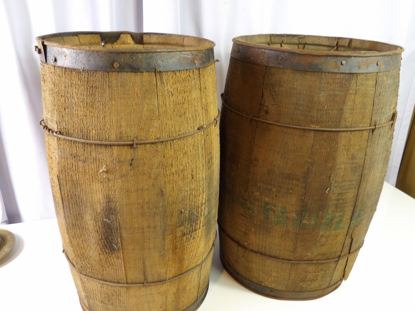 Pair of Vintage Wooden Nail Kegs (1 of 4)