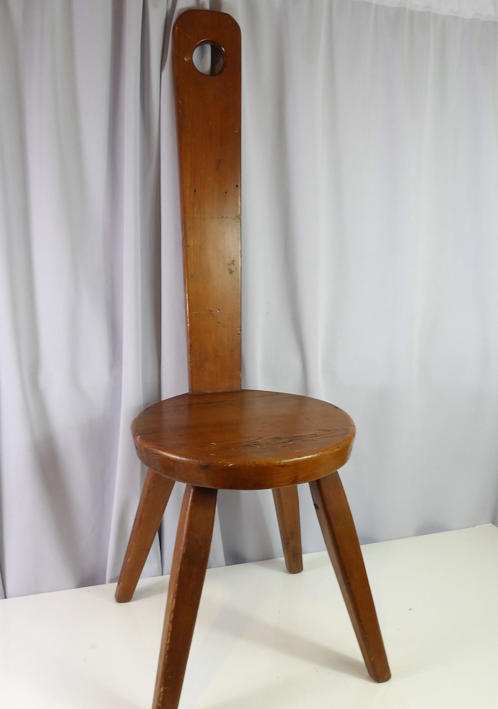Mid Century Wooden Keyhole Accent Chair (1 of 6)