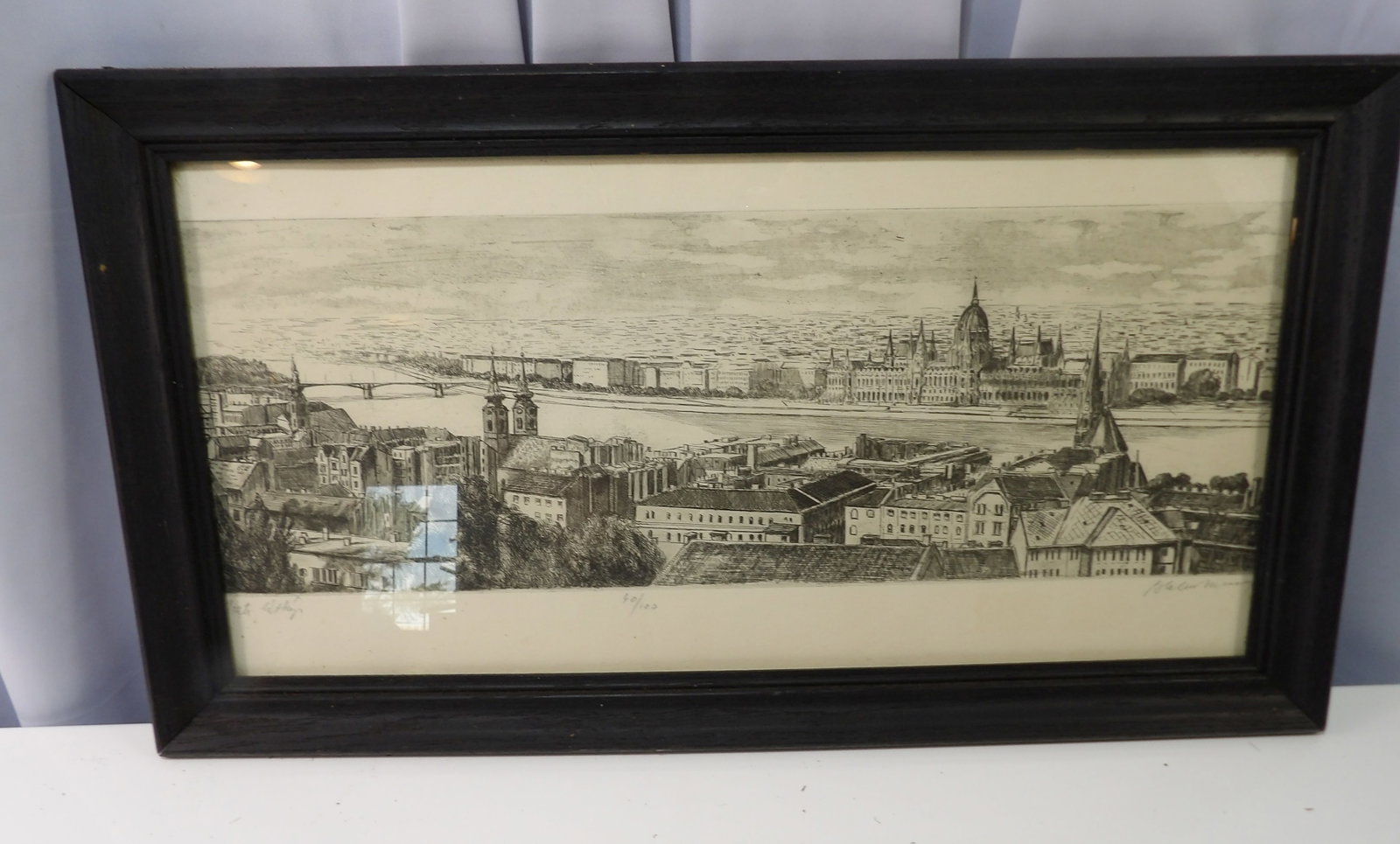 Signed Etching of Budapest Panorama (1 of 5)