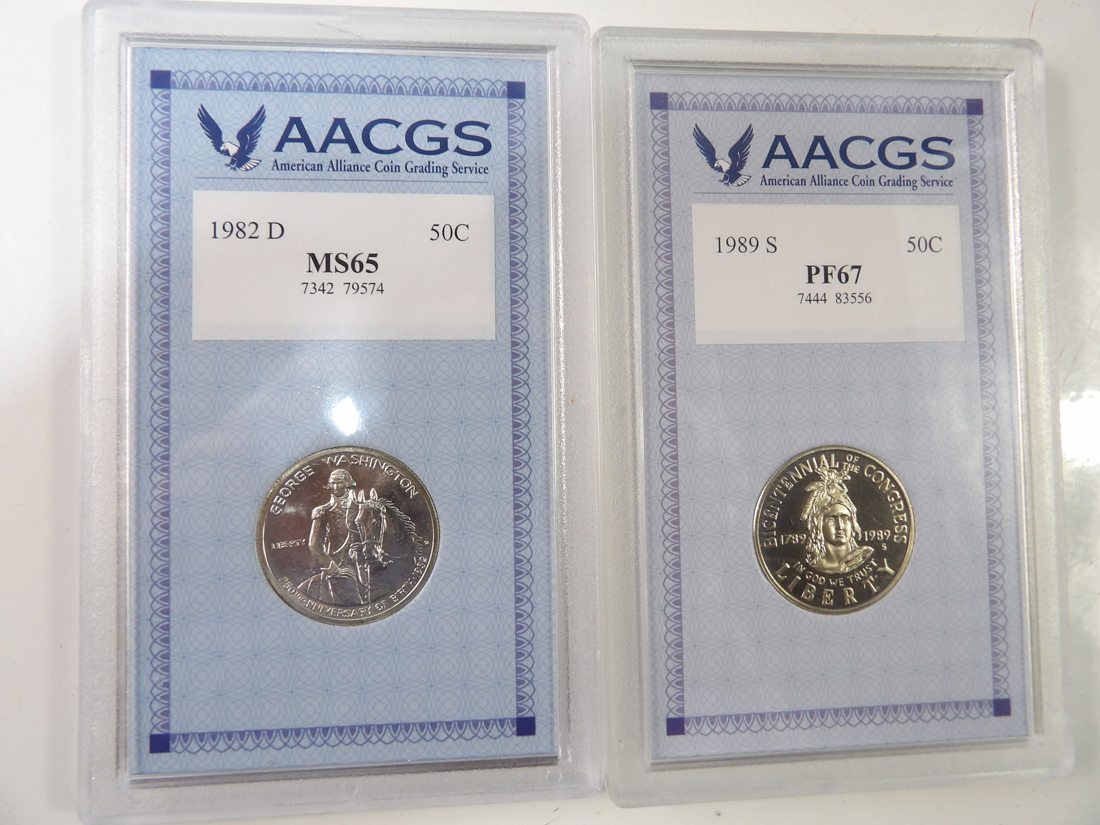Pair of U.S. Commemorative Half-Dollars, Slabbed and Graded (1 of 5)