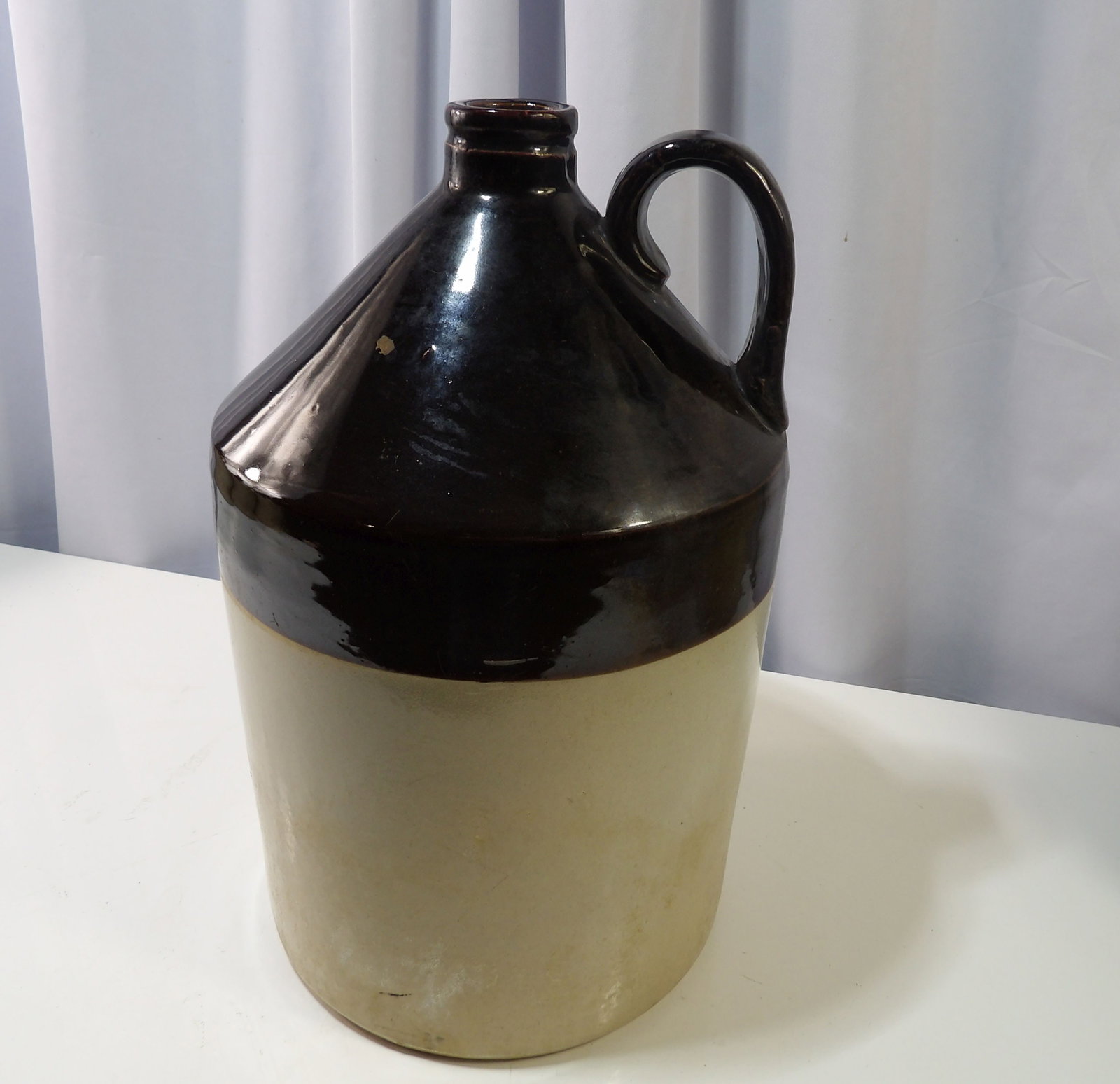 Large Two-Toned Stoneware Jug (1 of 4)