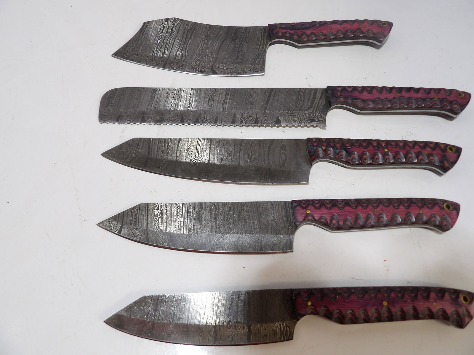 Lot of 5 Damascus Steel Knives (1 of 4)