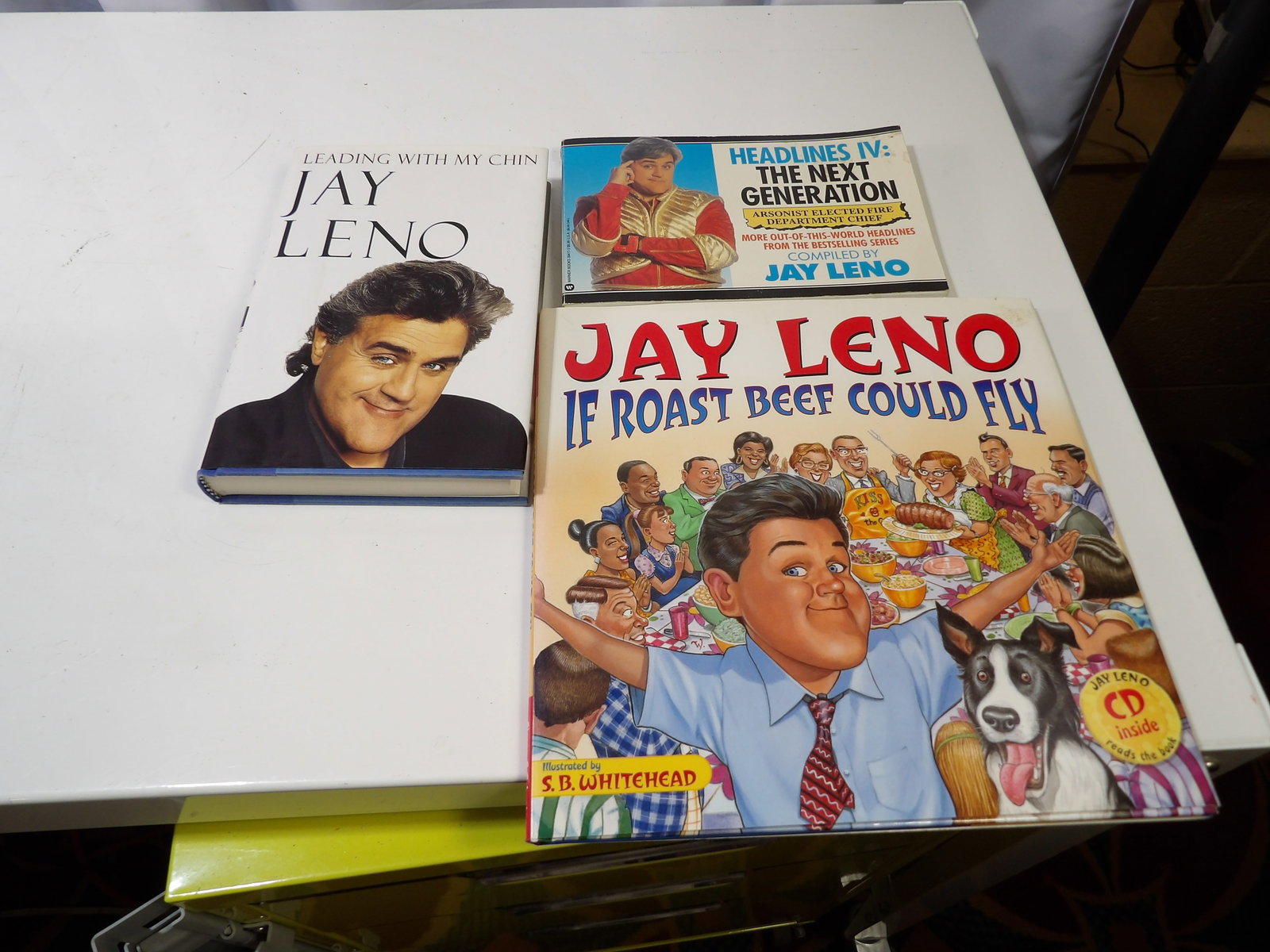 3 PCS-Jay Leno Books: 3 Jay Leno Books. "The Next Generation" is Signed by the Author. All measurements approximate. Please see photos for condition and details. Selling as is from 04281.
