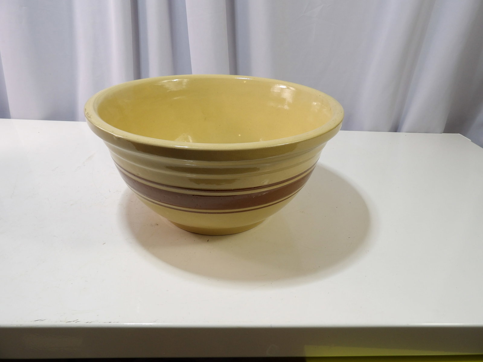 Vintage Yellowware Mixing Bowl, Oven Ware Watt #12 (1 of 4)