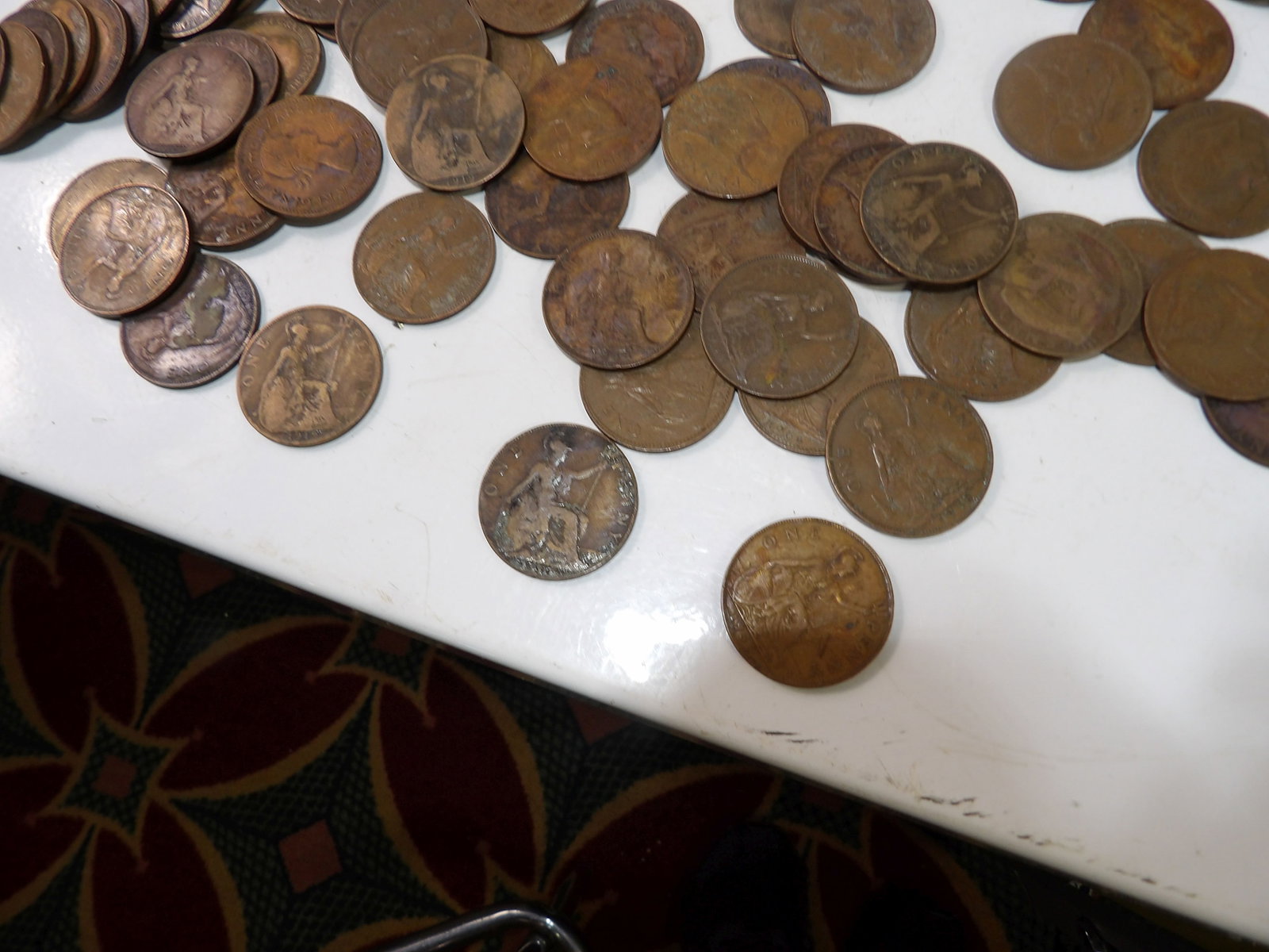 Lot of 67 Large British One Penny Coins (1 of 5)