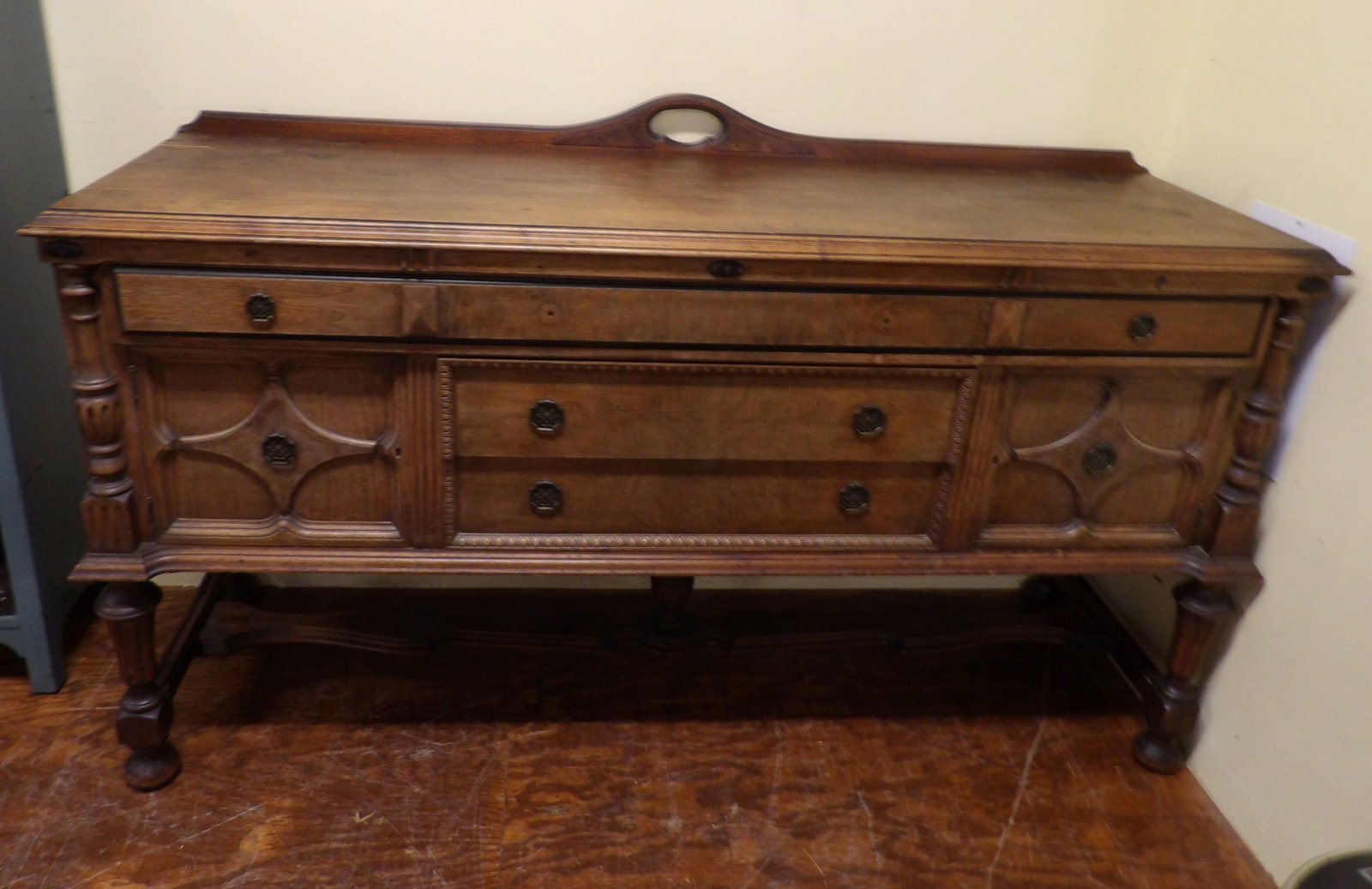 Antique Jacobean Style Sideboard Buffet (1 of 6)