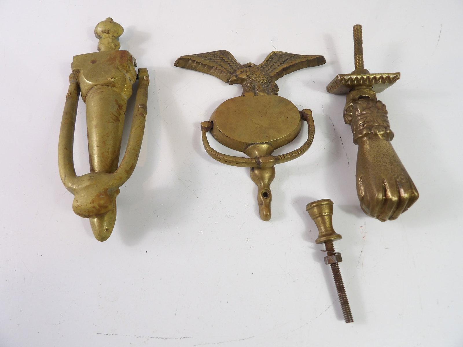 Collection of 3 Brass door knockers (1 of 4)