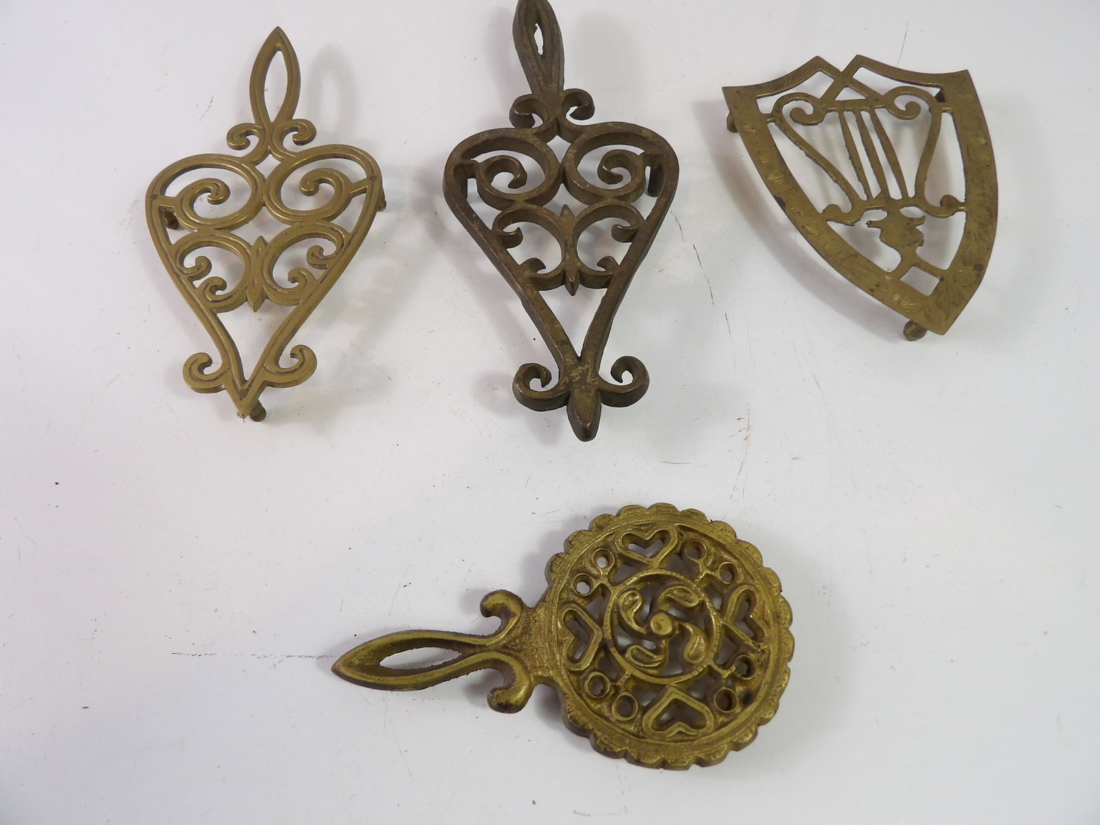 Set of 4 Brass Trivets (1 of 4)