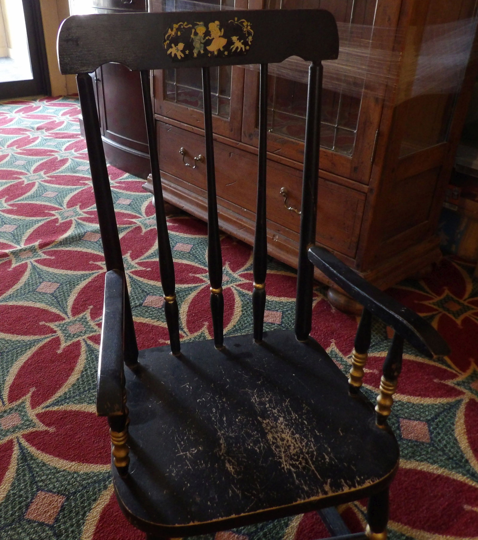 Child's Rocking Chair: Vintage, Black Painted, Child's Rocking Chair. All measurements approximate. Please see photos for condition and details. Selling as is from 04281.