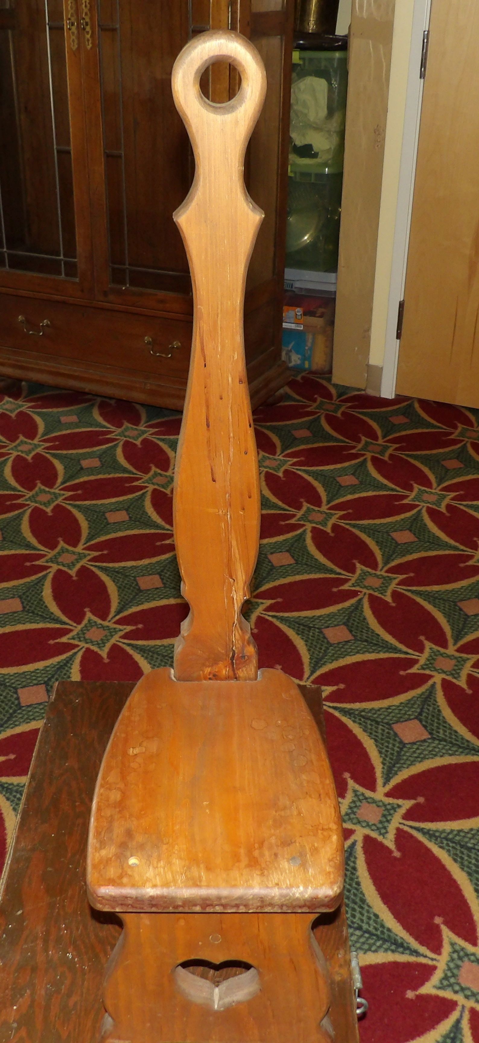 Wooden Milking Stool with Backrest (1 of 4)
