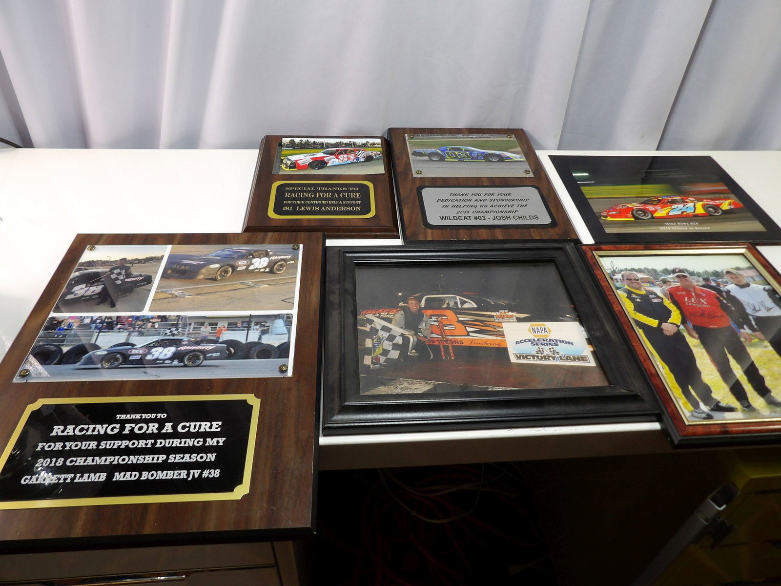 Collection of Racing Legends Photos: Collection of Local Racing Legends Photos. All measurements approximate. Please see photos for condition and details. Selling as is from 04281.