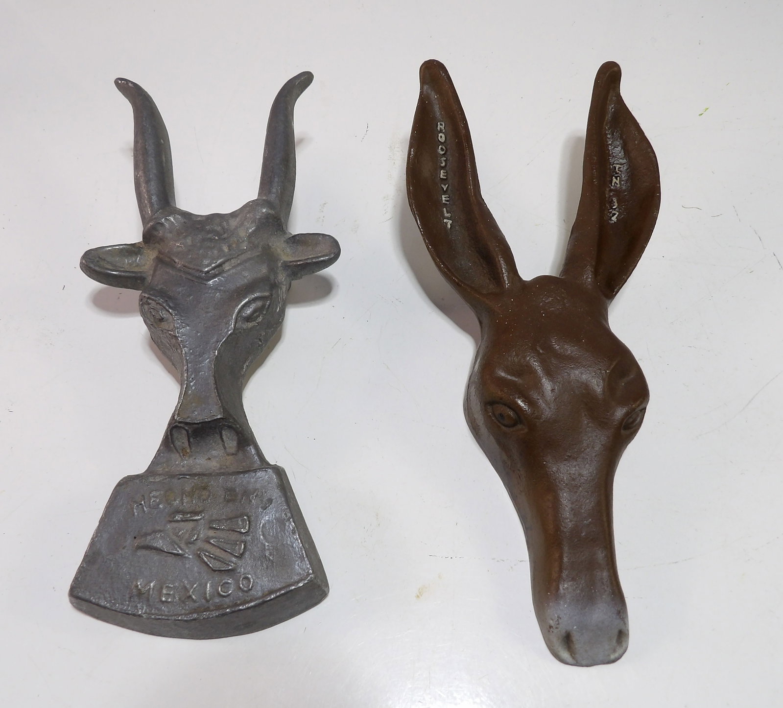 Pair of Boot Jacks, Donkey and Bull Head (1 of 4)