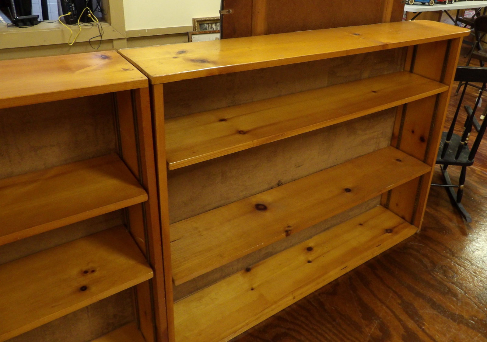 2 Piece Pine Bookcase with Adjustable Shelves - 3