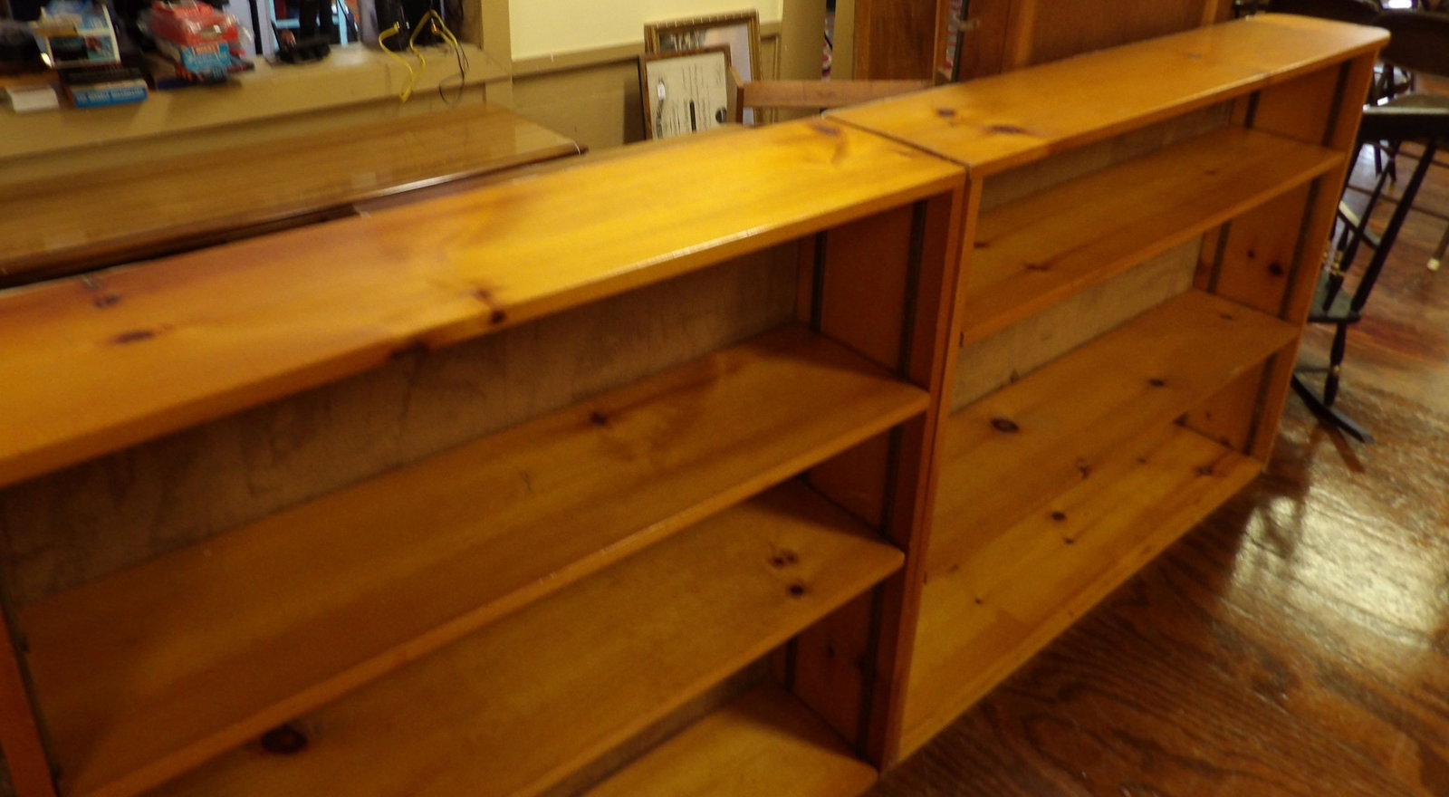 2 Piece Pine Bookcase with Adjustable Shelves - 4