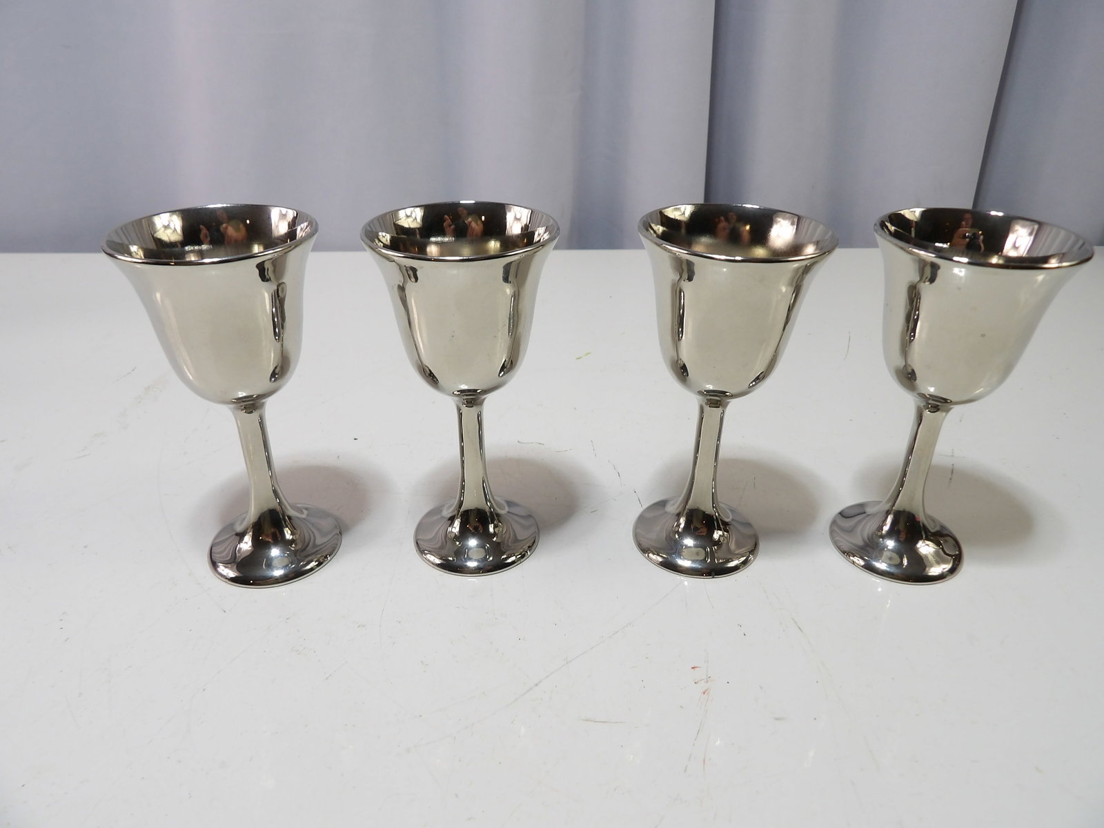 Set of 4 Silver Plated Cordial Goblets by Rogers (1 of 3)