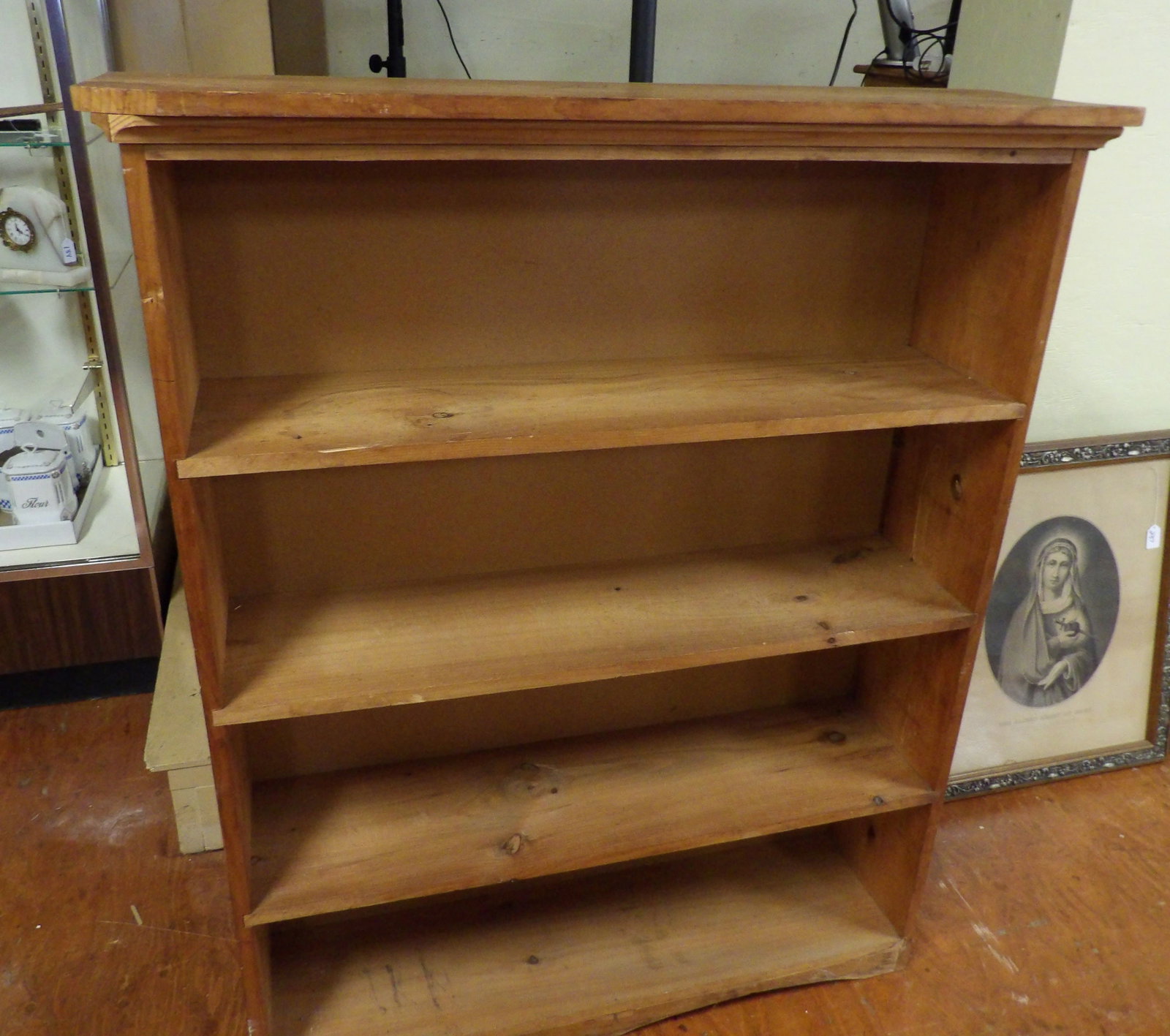 Pine Open Bookcase with 4 Shelves (1 of 3)