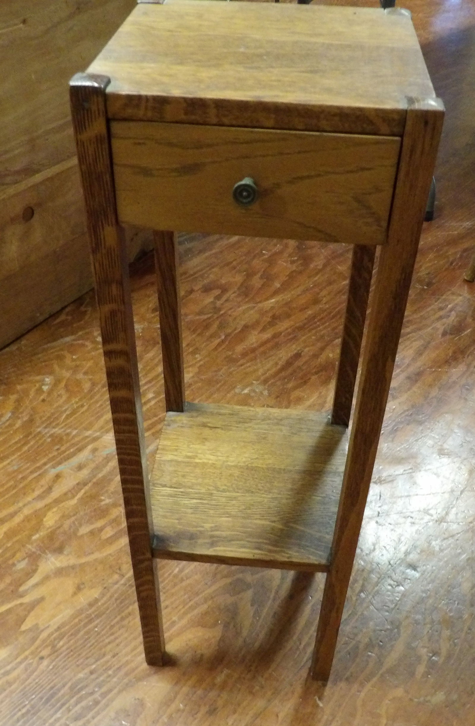 Oak Smoking Table with Drawer and Shelf (1 of 3)