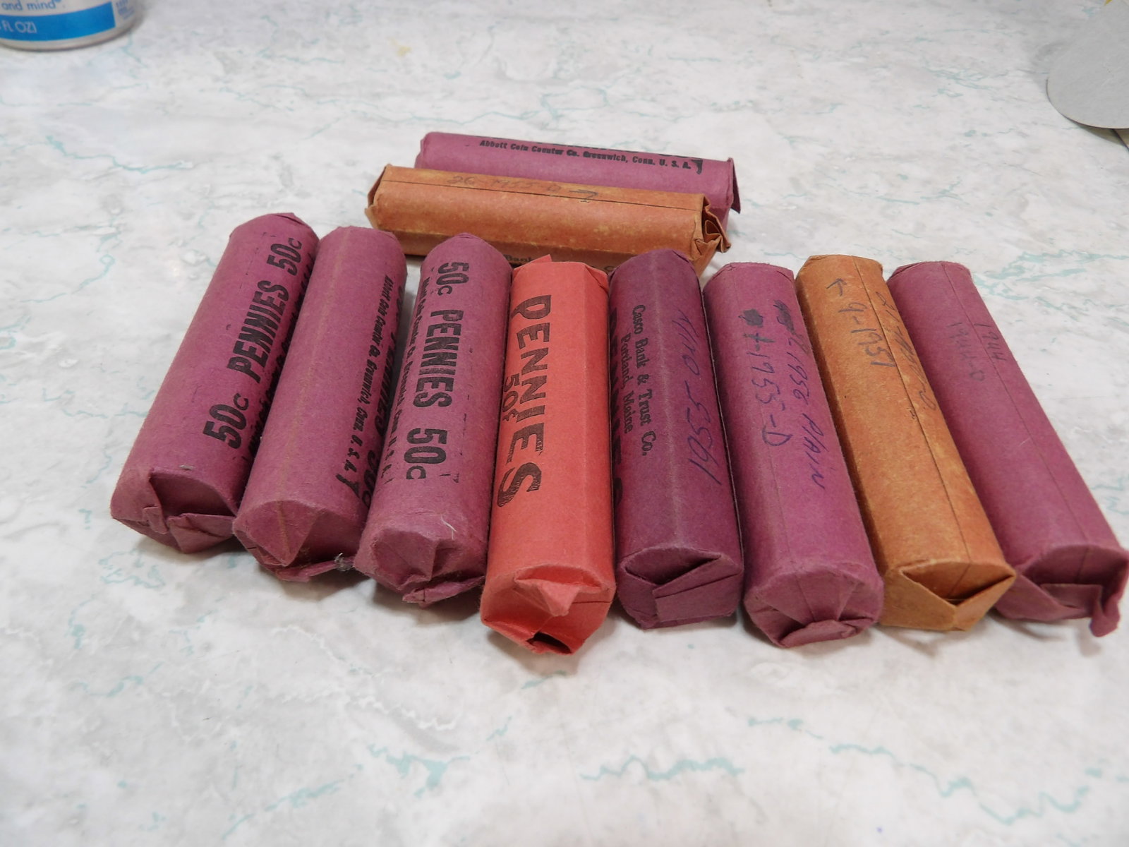 $5 in Rolled Wheat Pennies: $5 in Rolled Wheat Pennies. All measurements approximate. Please see photos for condition and details. Selling as is from 04281.