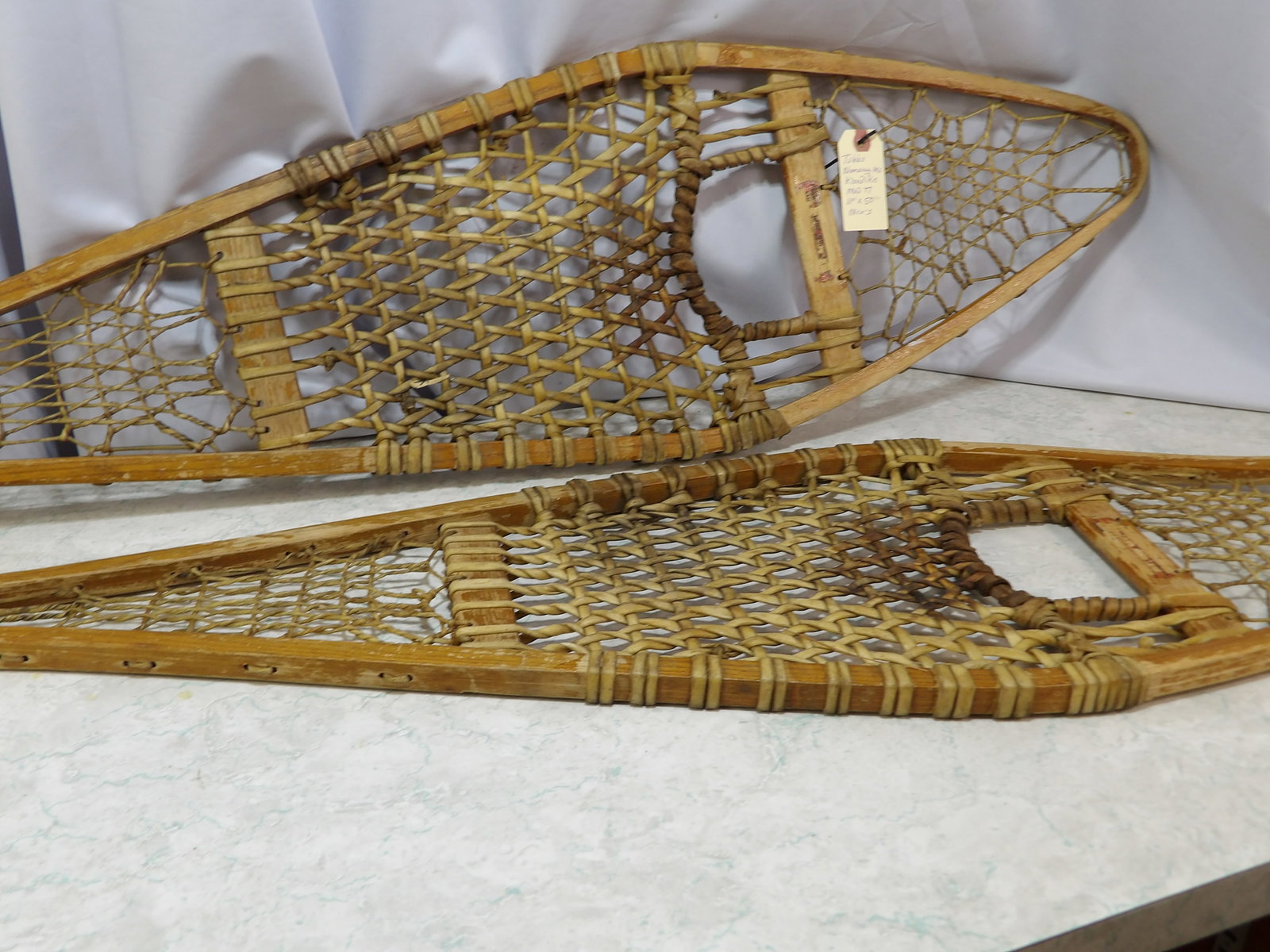 Tubbs Klondike Snowshoes: Tubbs Klondike Snowshoes, Norway, Maine. Model 77. 11" X 50". All measurements approximate. Please see photos for condition and details. Selling as is from 04281.