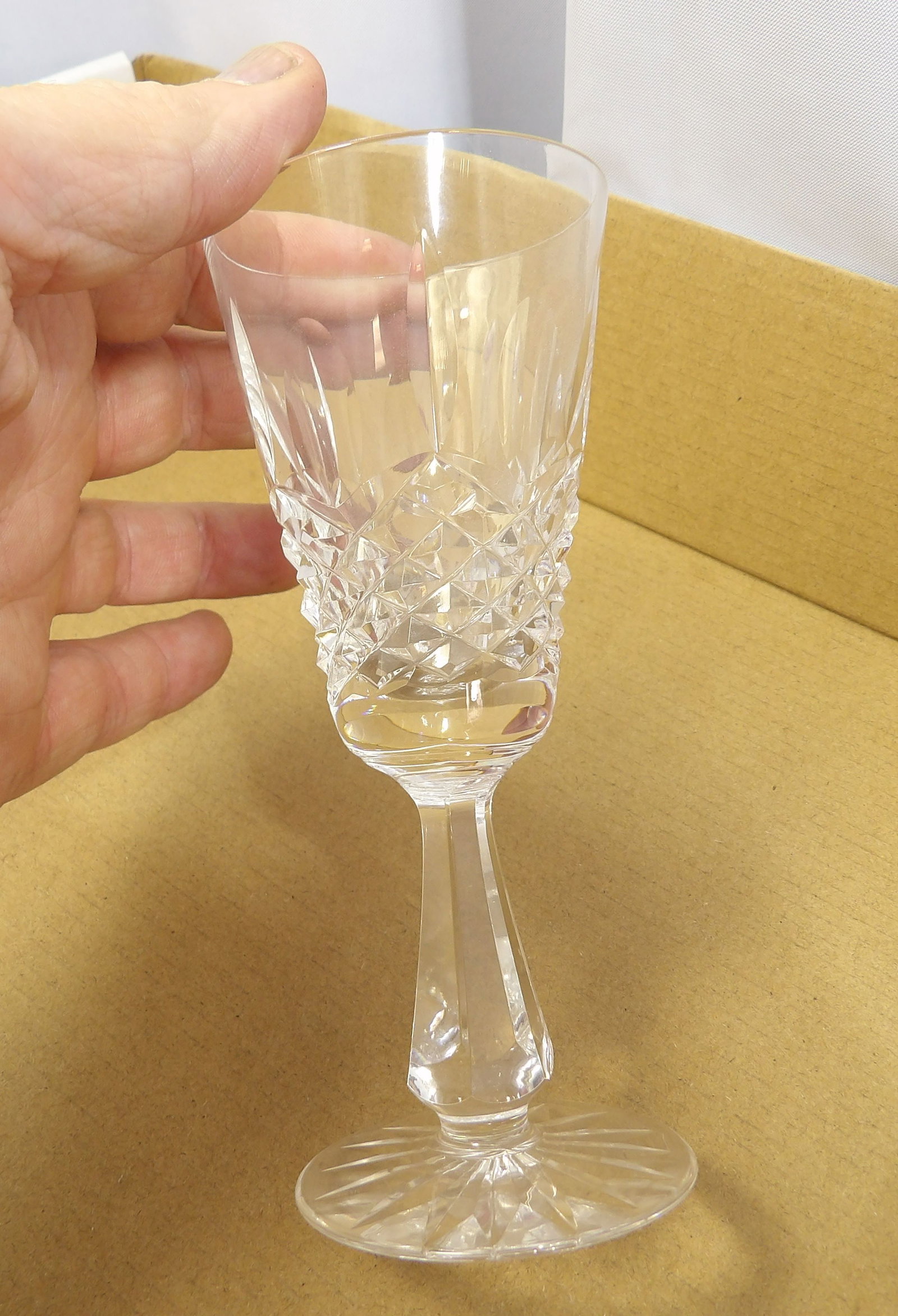 Set of 8 Waterford Crystal Cordial Glasses: Set of 8 Waterford Crystal Cut Cordial Glassed with Faceted Stems. All measurements approximate. Please see photos for condition and details. Selling as is from 04281.